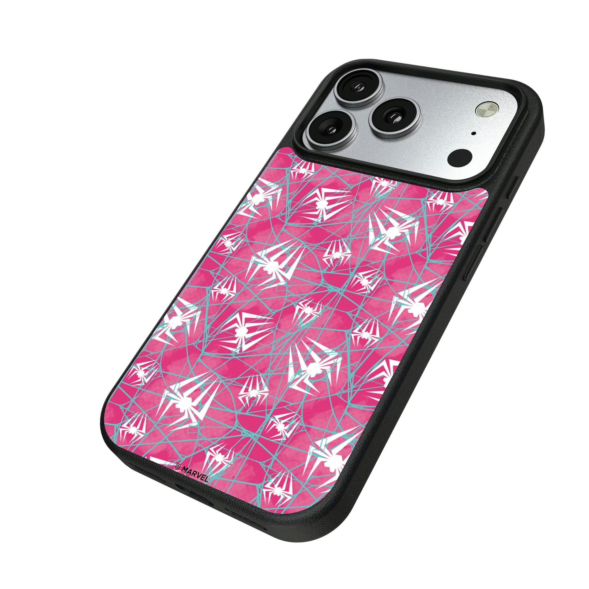 Marvel Spider-Gwen Pattern iPhone MagSafe Compatible Phone Case for Apple iPhone - Isometric View#Device_iPhone 17 Pro