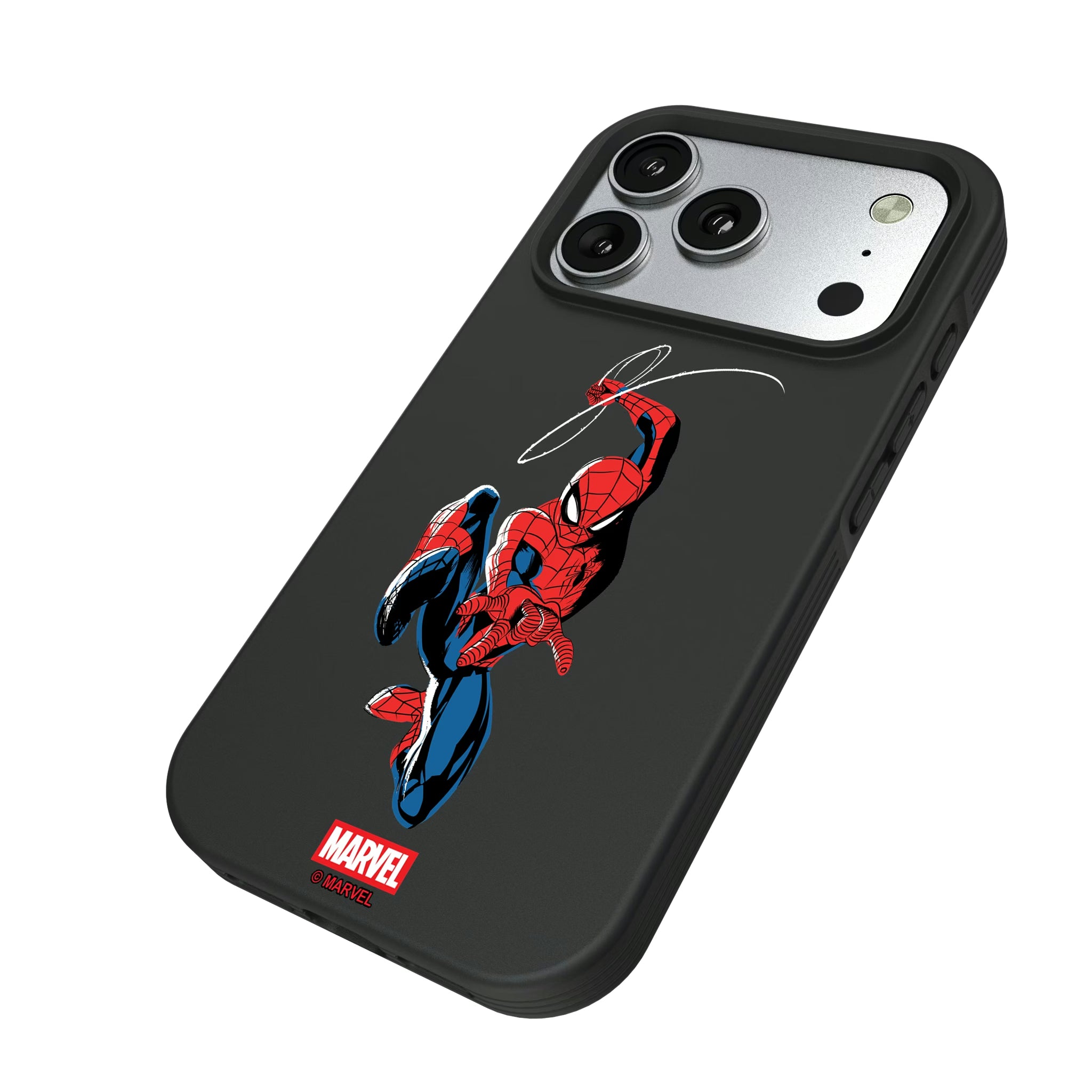 Marvel Spider-Man Badge iPhone Bump Phone Case for Apple iPhone - Isometric View#Device_iPhone 17 Pro