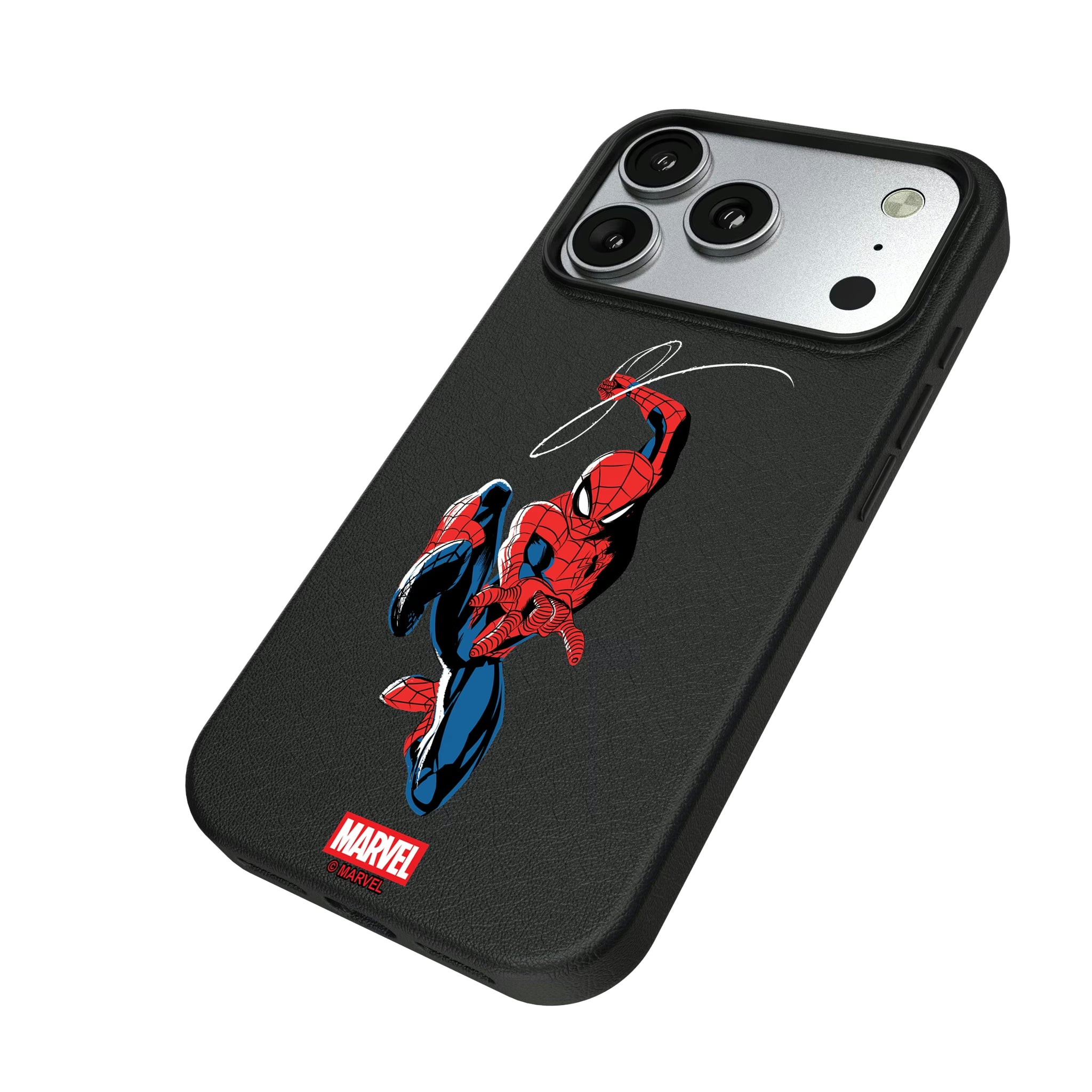 Marvel Spider-Man Badge iPhone MagSafe Compatible Phone Case for Apple iPhone - Isometric View#Device_iPhone 17 Pro