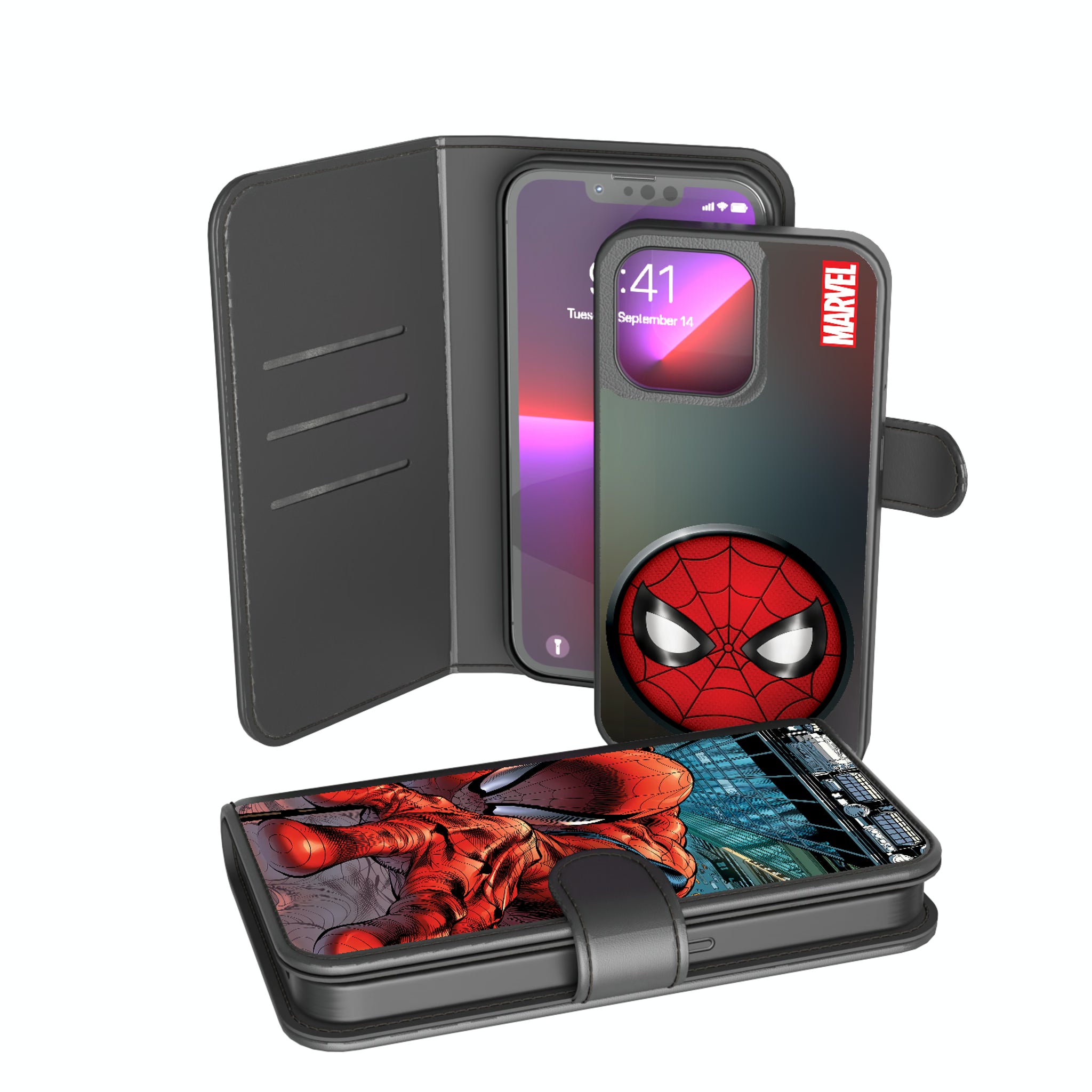 Marvel Spider-Man Cover Art iPhone Wallet Phone Case for Apple iPhone