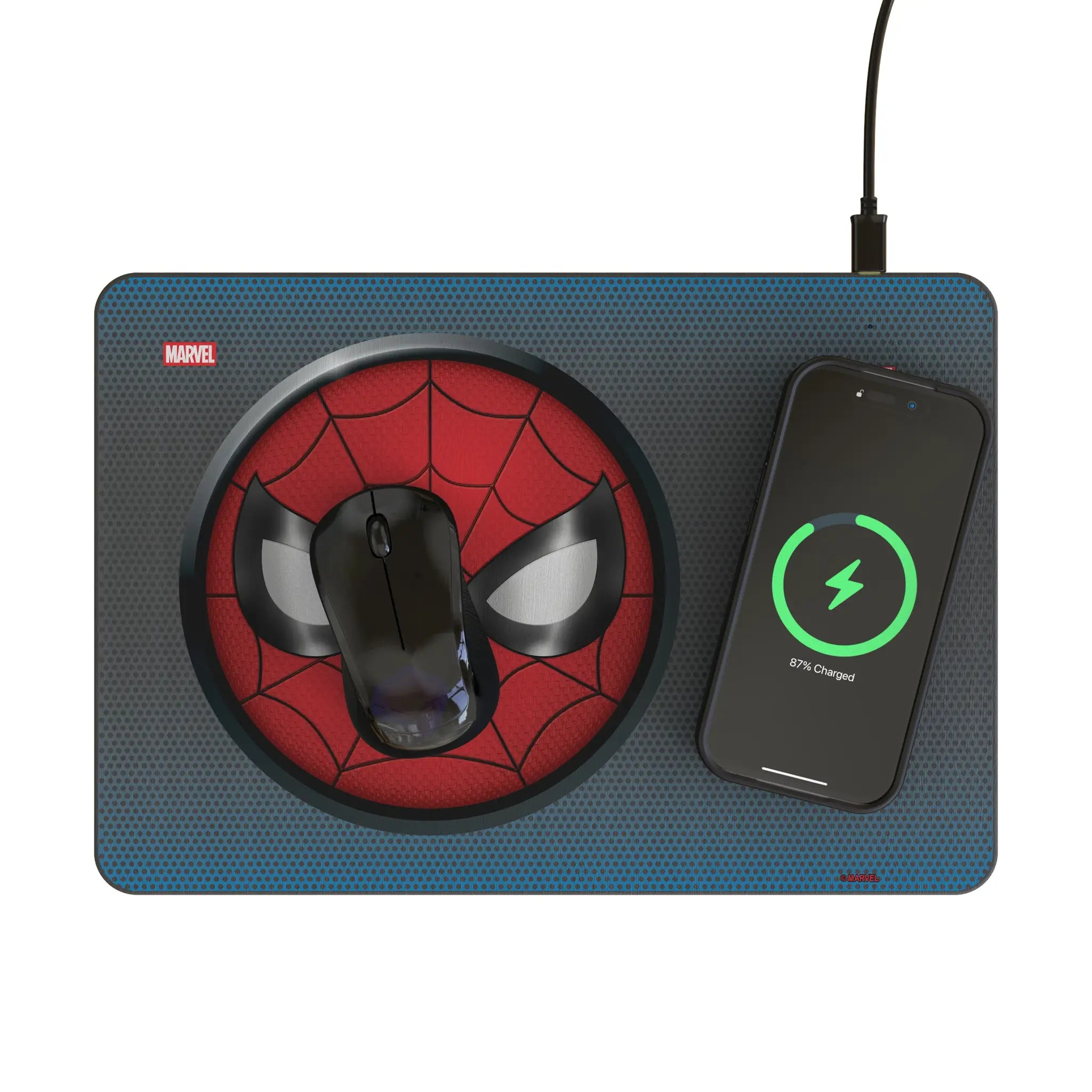 Marvel Spider-Man Grid 15-Watt Wireless Charger and Mouse Pad - Lifestyle