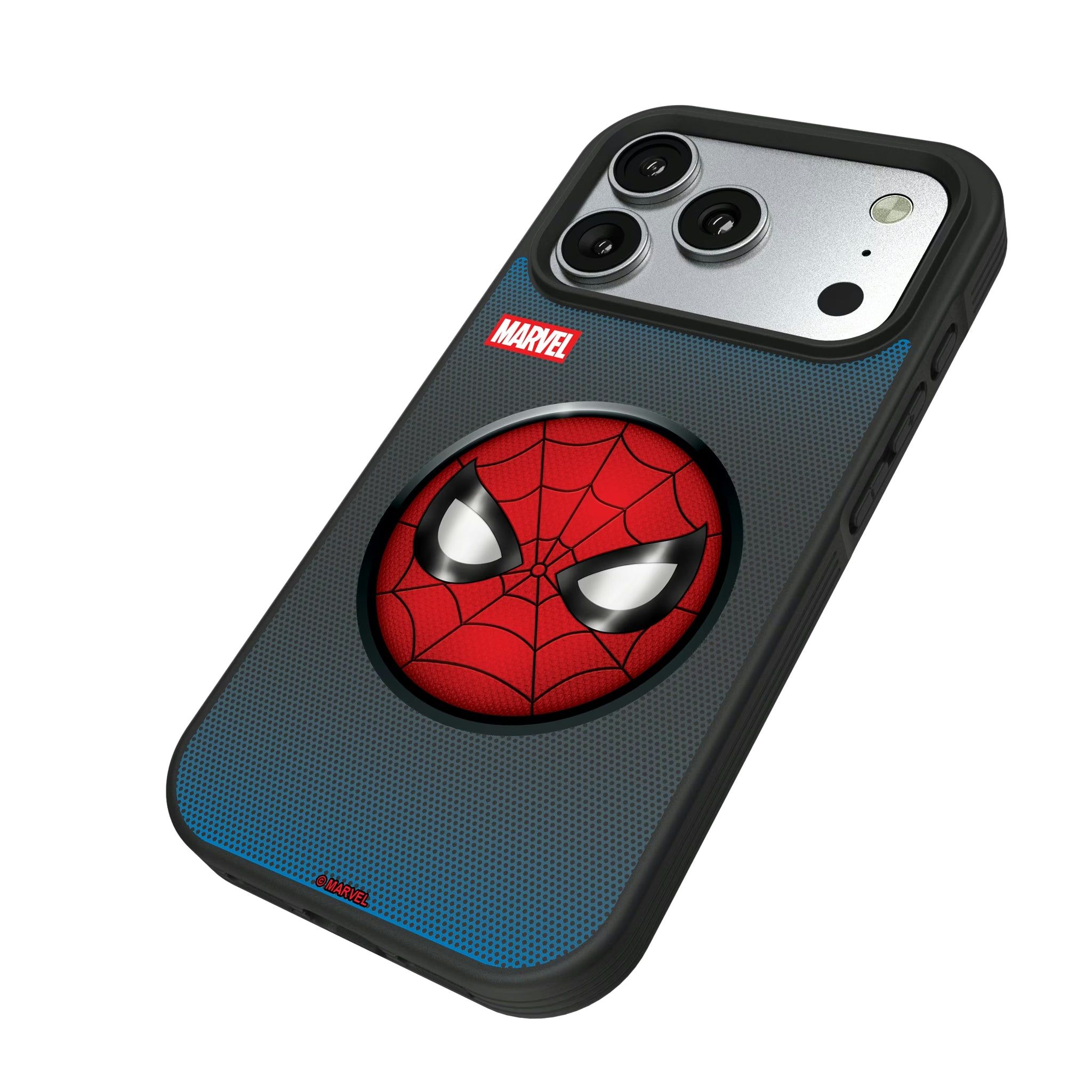 Marvel Spider-Man Grid iPhone Bump Phone Case for Apple iPhone - Isometric View#Device_iPhone 17 Pro