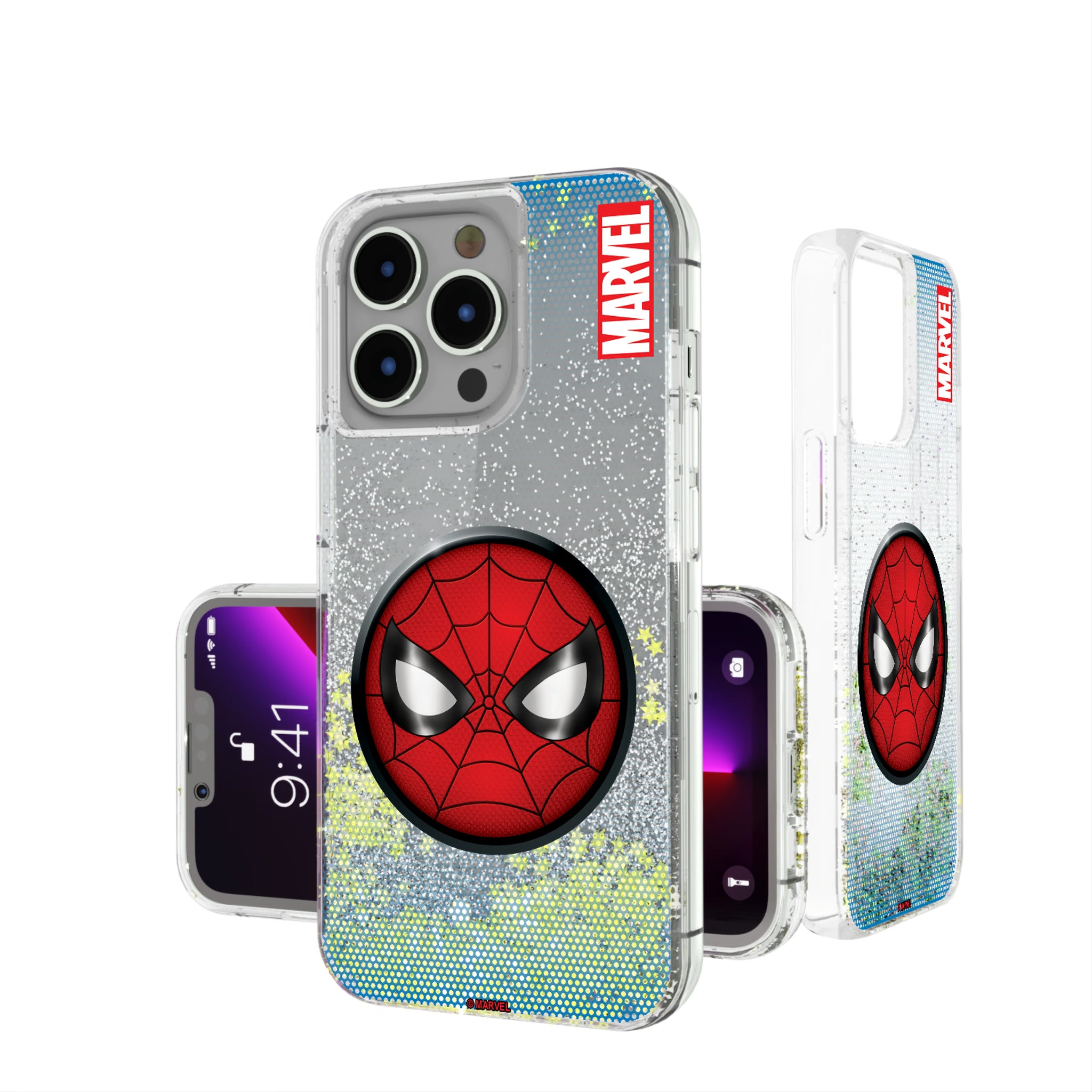 Marvel Spider-Man Grid iPhone Glitter Phone Case for Apple iPhone