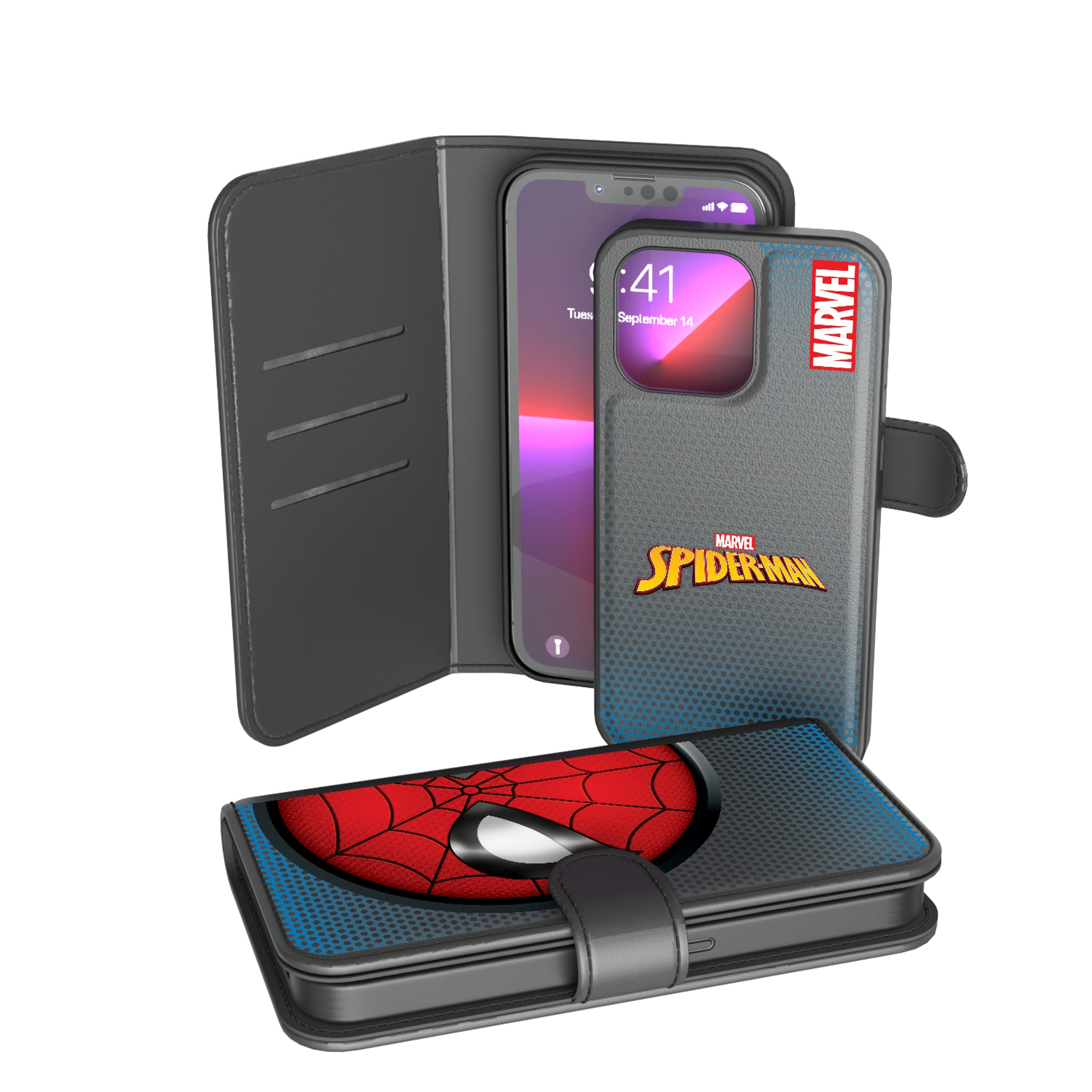 Marvel Spider-Man Grid iPhone Wallet Phone Case for Apple iPhone
