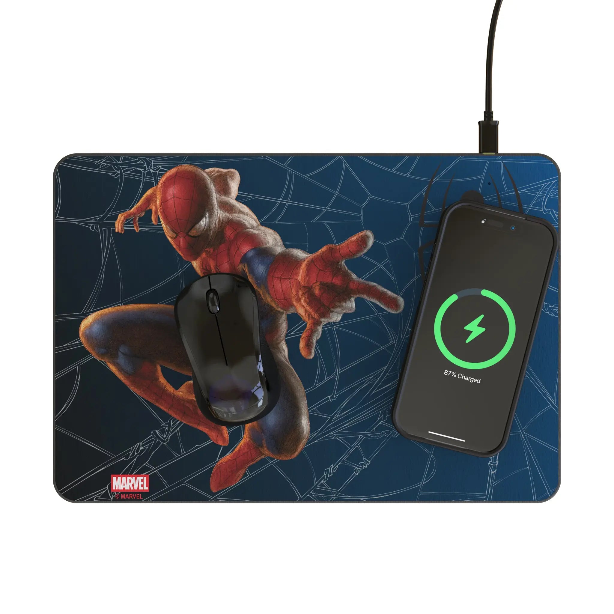 Marvel Spider-Man MechLine 15-Watt Wireless Charger and Mouse Pad - Lifestyle