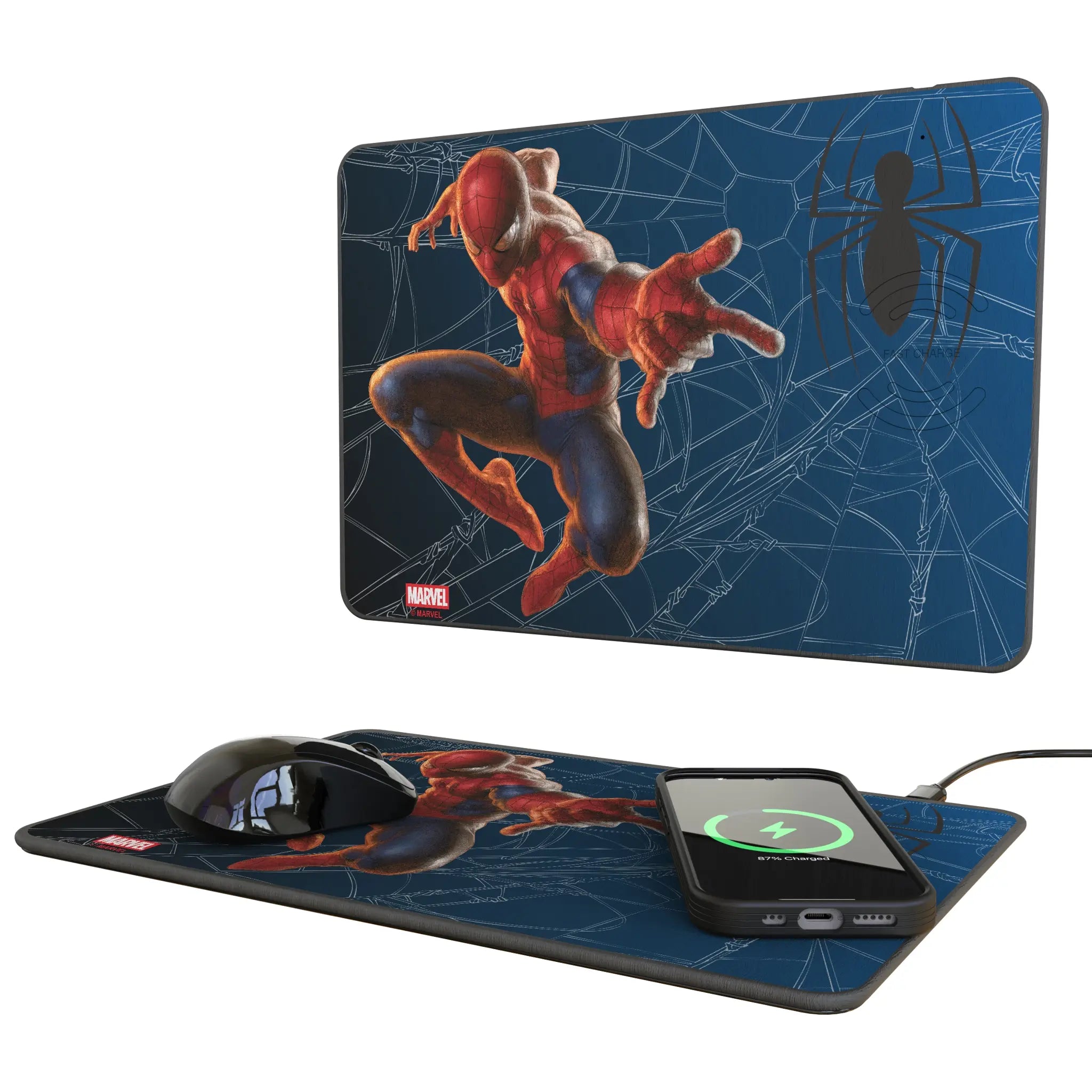 Marvel Spider-Man MechLine 15-Watt Wireless Charger and Mouse Pad