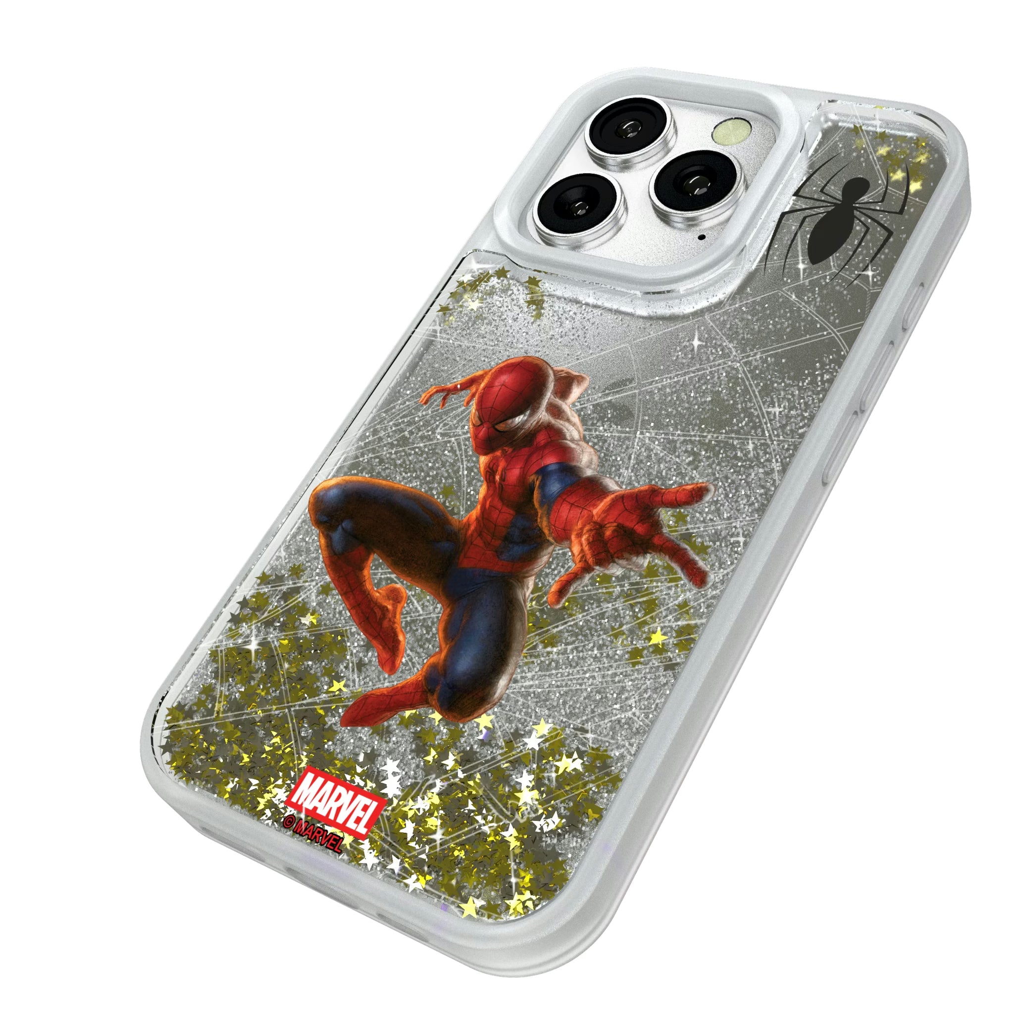 Marvel Spider-Man MechLine iPhone Glitter Phone Case for Apple iPhone - Isometric View#Device_iPhone 16 Pro