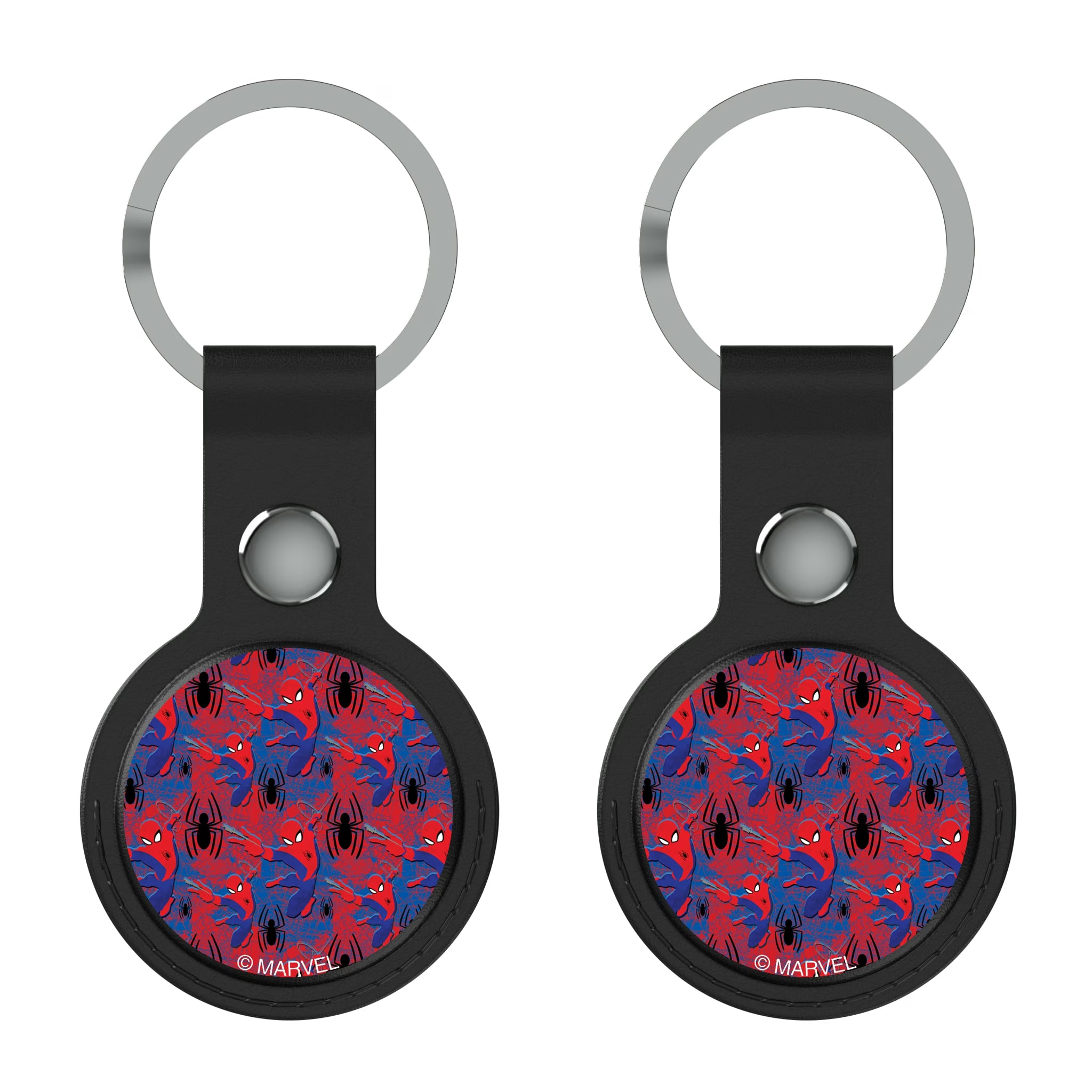Marvel Spider-Man Pattern AirTag Black Airtag Holder 2-Pack