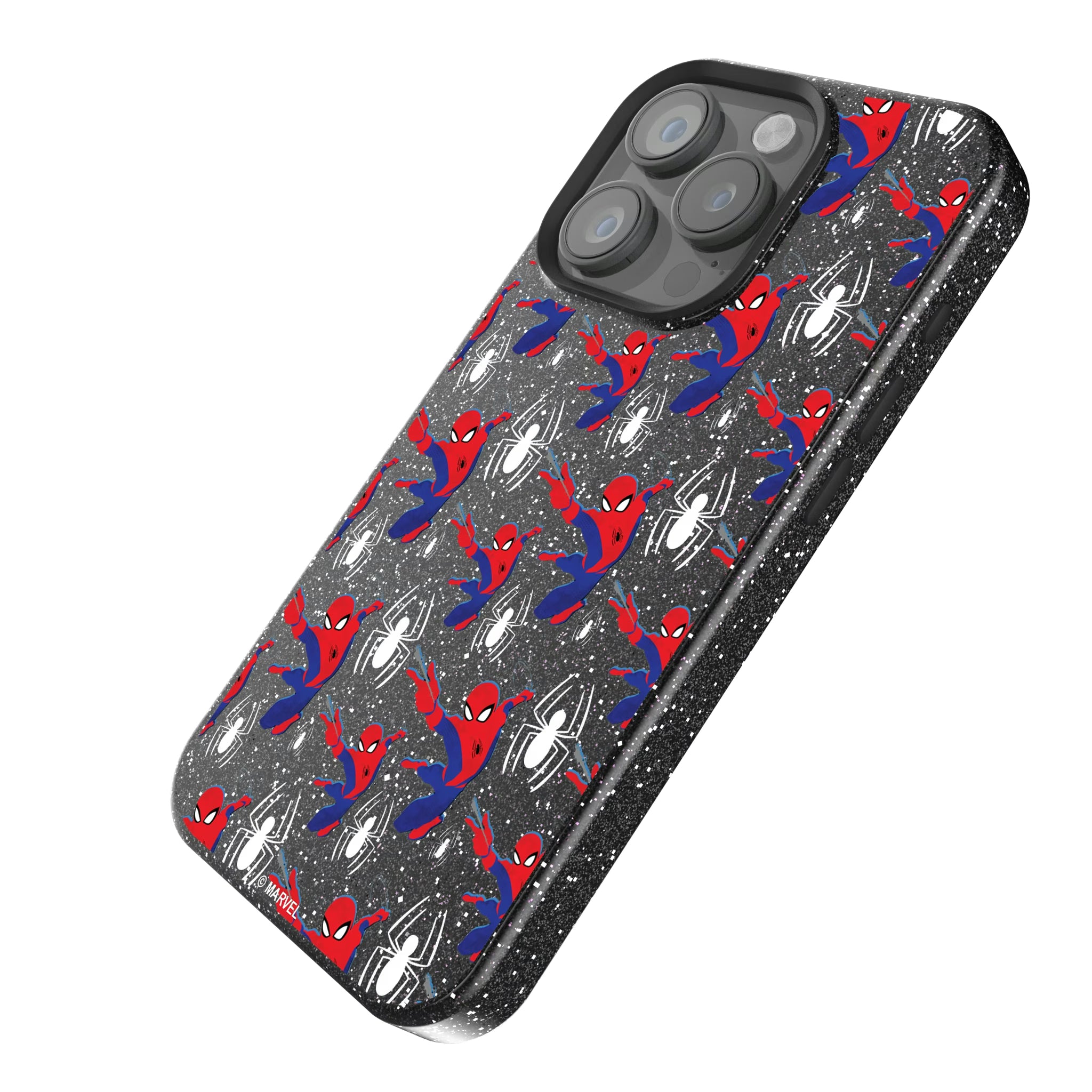 Marvel Spider-Man Pattern iPhone Bling Phone Case for Apple iPhone - Isometric View