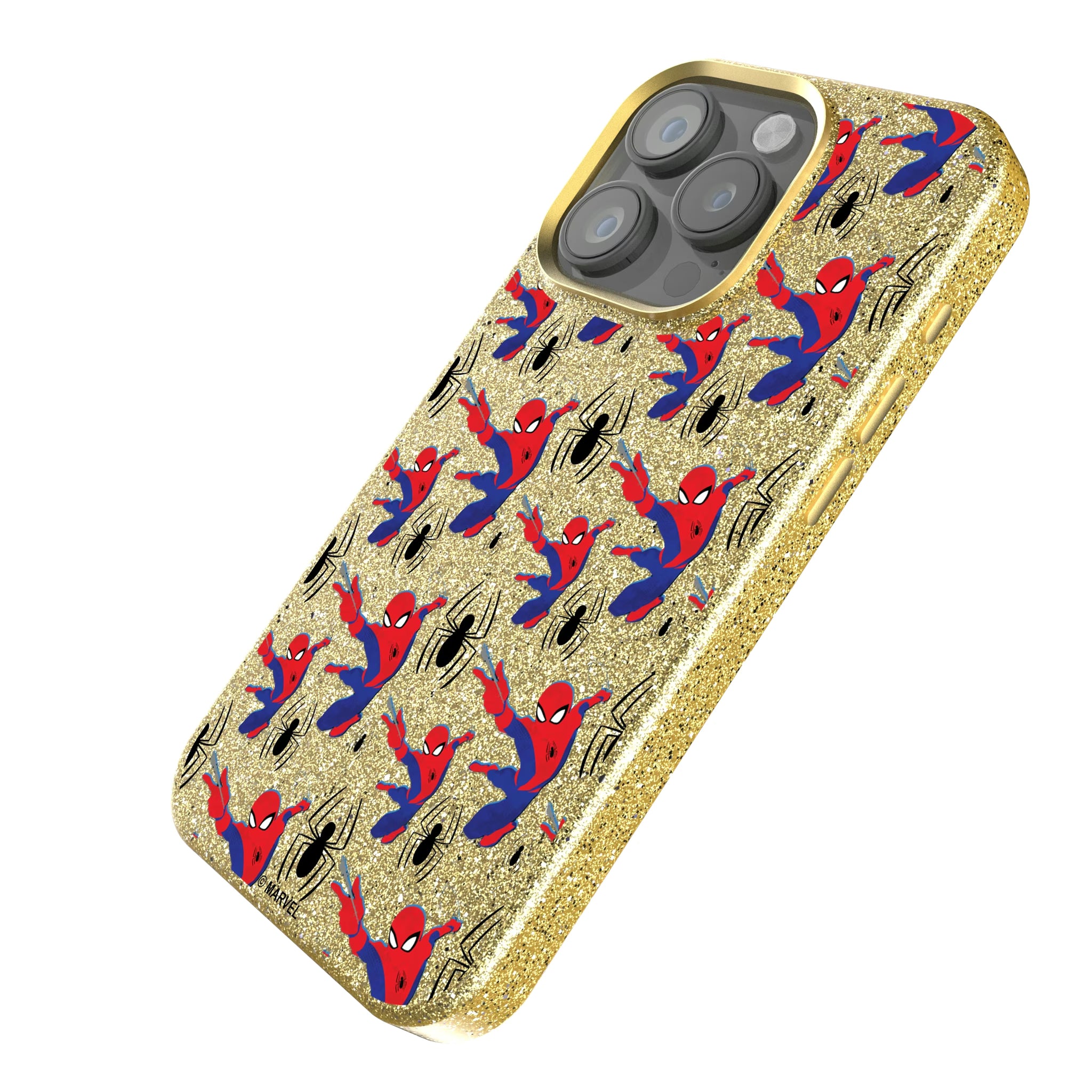 Marvel Spider-Man Pattern iPhone Bling Phone Case for Apple iPhone - Isometric View