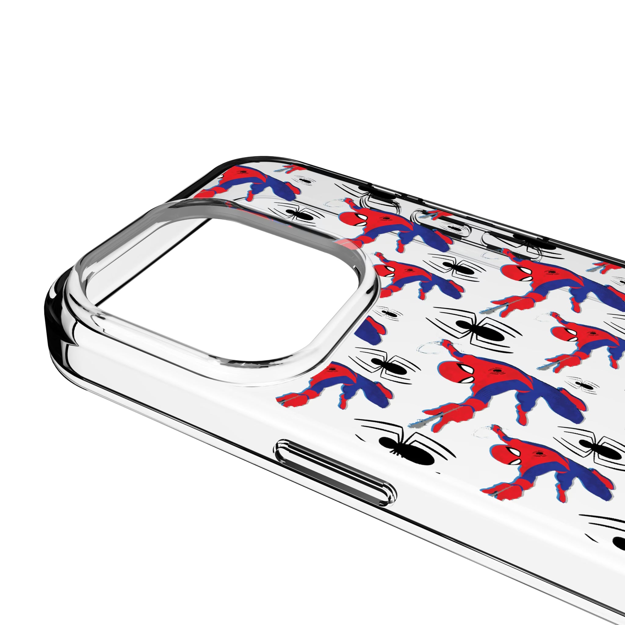 Marvel Spider-Man Pattern iPhone Clear Phone Case for Apple iPhone - Detail