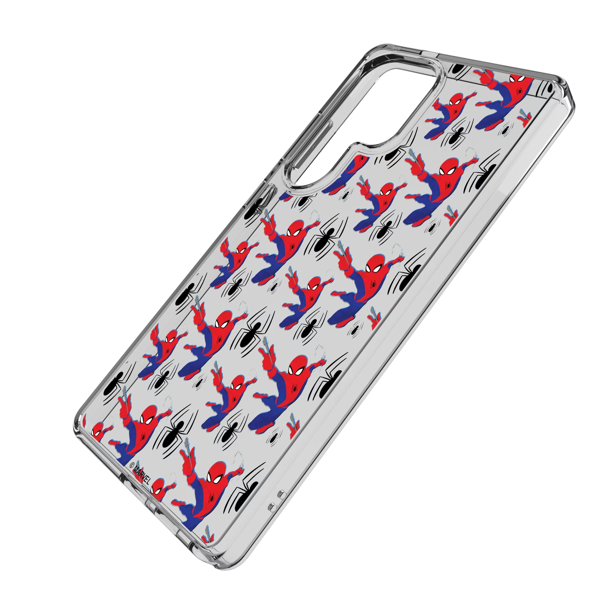 Marvel Spider-Man Pattern Galaxy Clear Phone Case for Samsung Galaxy - Isometric View