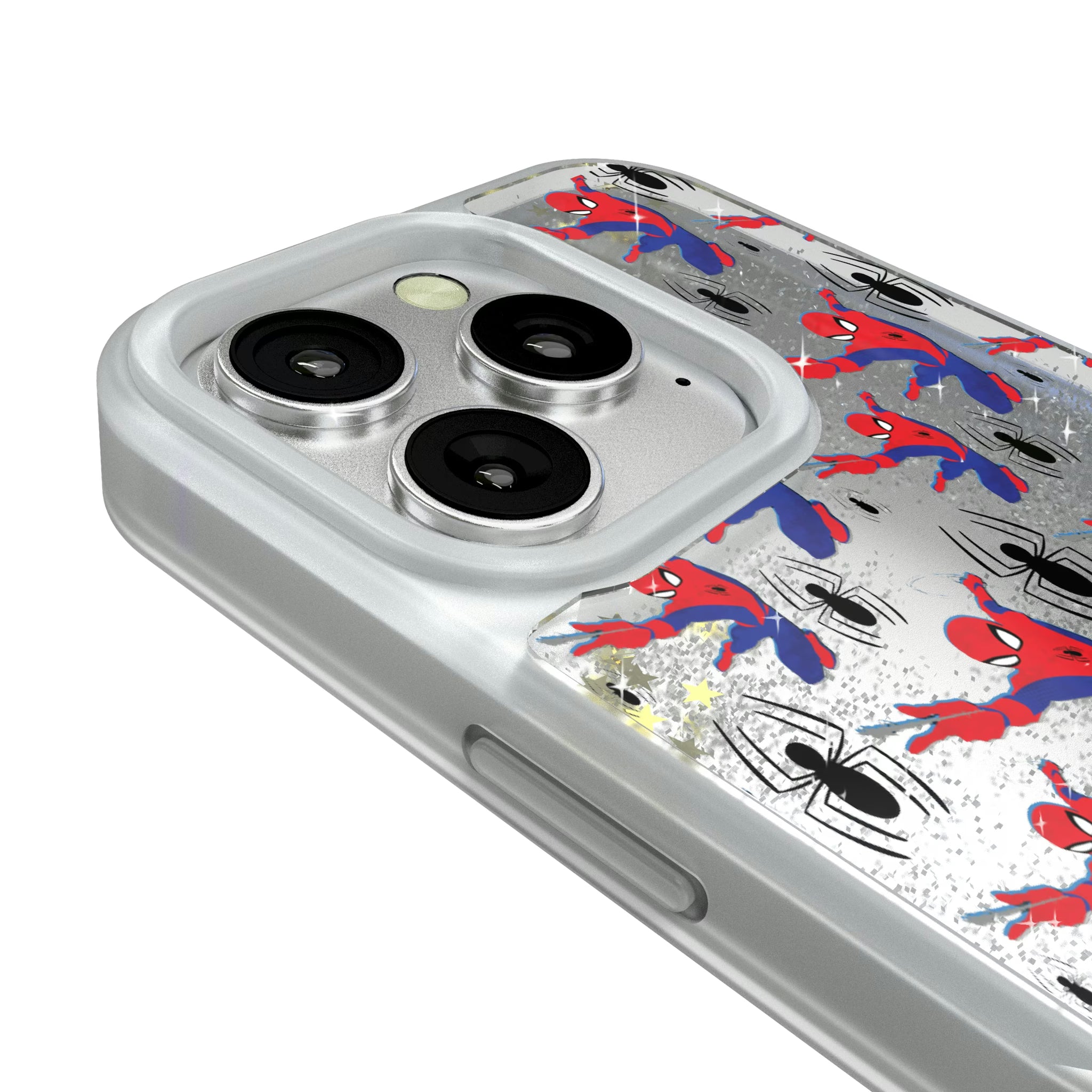 Marvel Spider-Man Pattern iPhone Glitter Phone Case for Apple iPhone - Detail#Device_iPhone 16 Pro