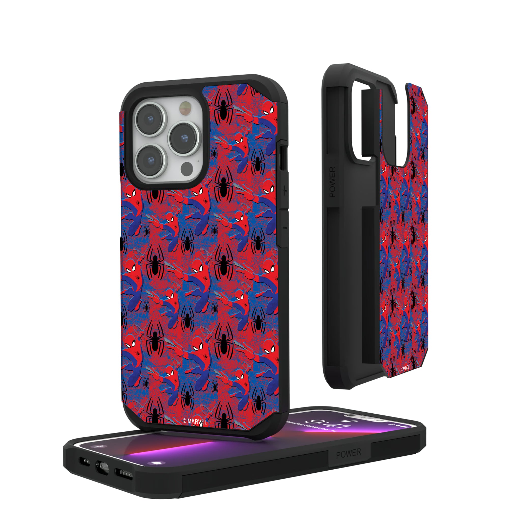 Marvel Spider-Man Pattern iPhone Rugged Phone Case for Apple iPhone#Device_iPhone 13 Pro