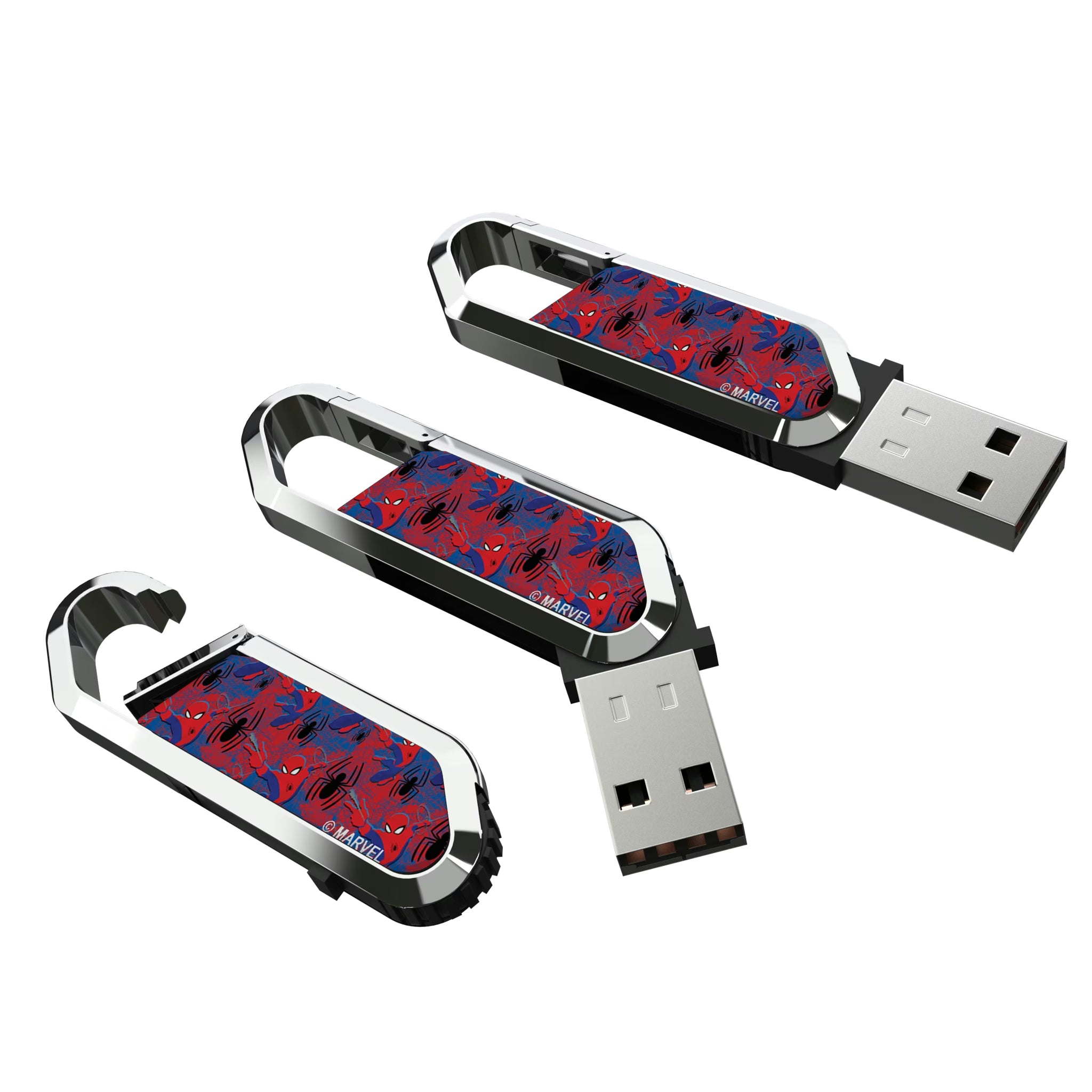 Marvel Spider-Man Pattern USB 64GB Clip Style Flash Drive