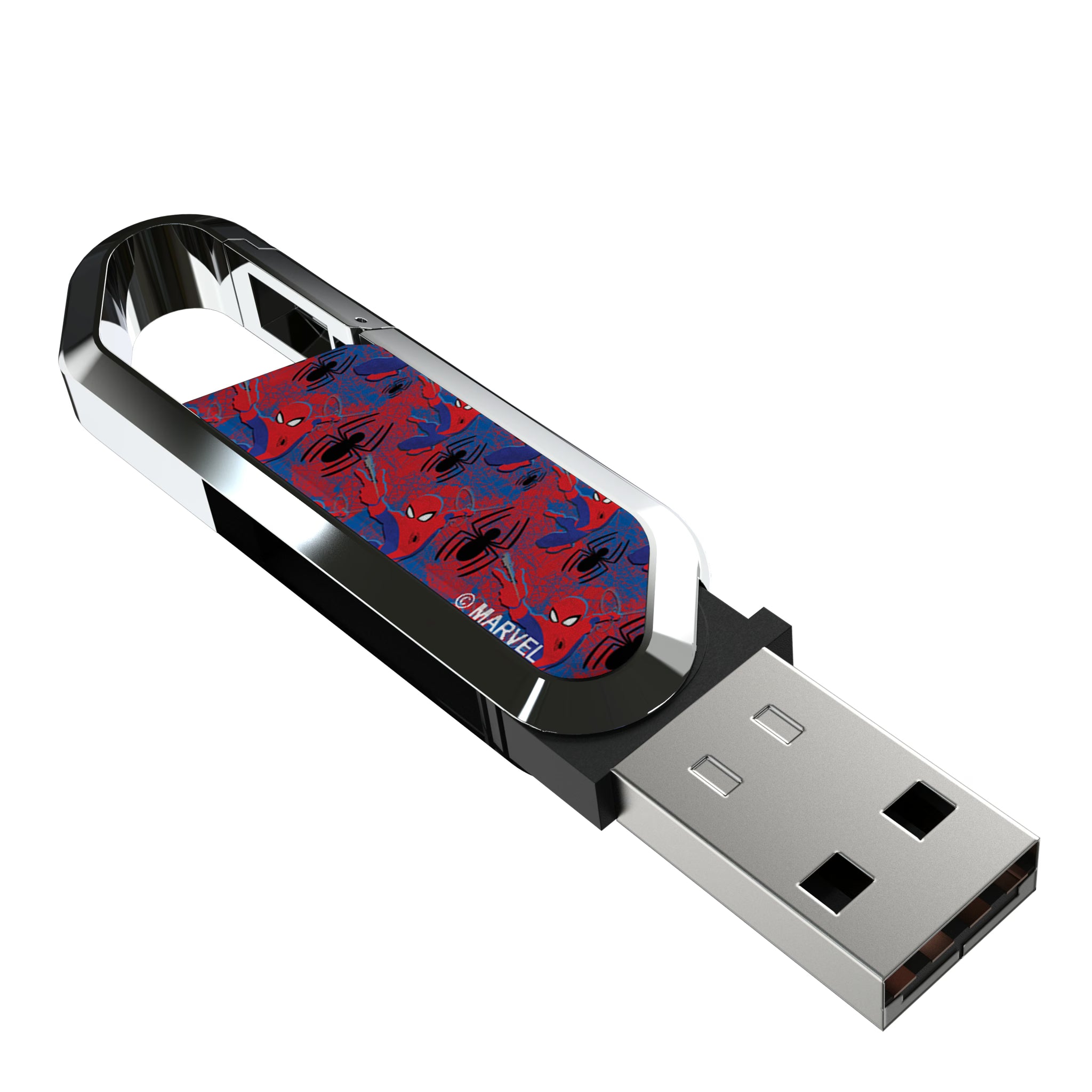 Marvel Spider-Man Pattern USB 64GB Clip Style Flash Drive