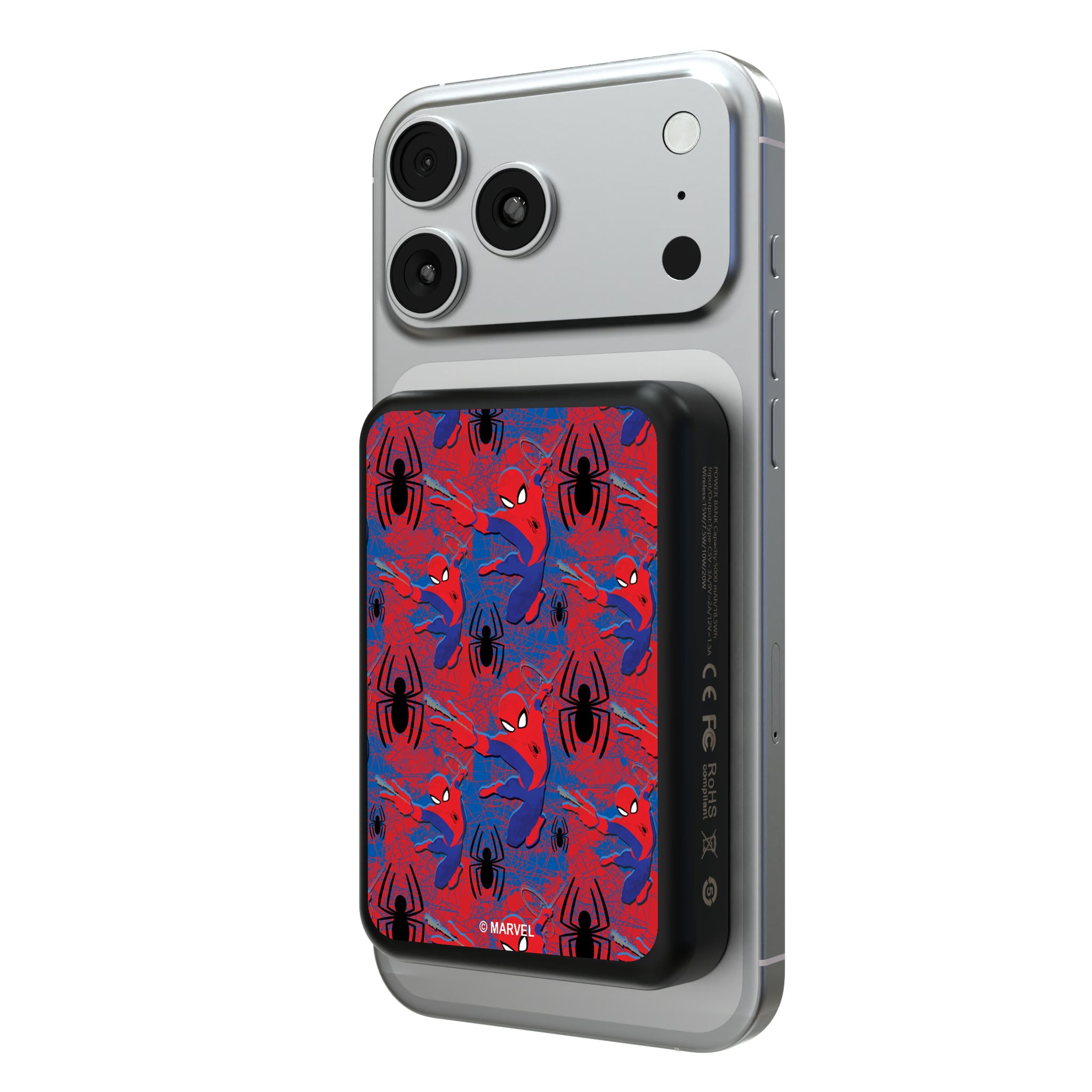 Marvel Spider-Man Pattern Wireless Mag Power Bank