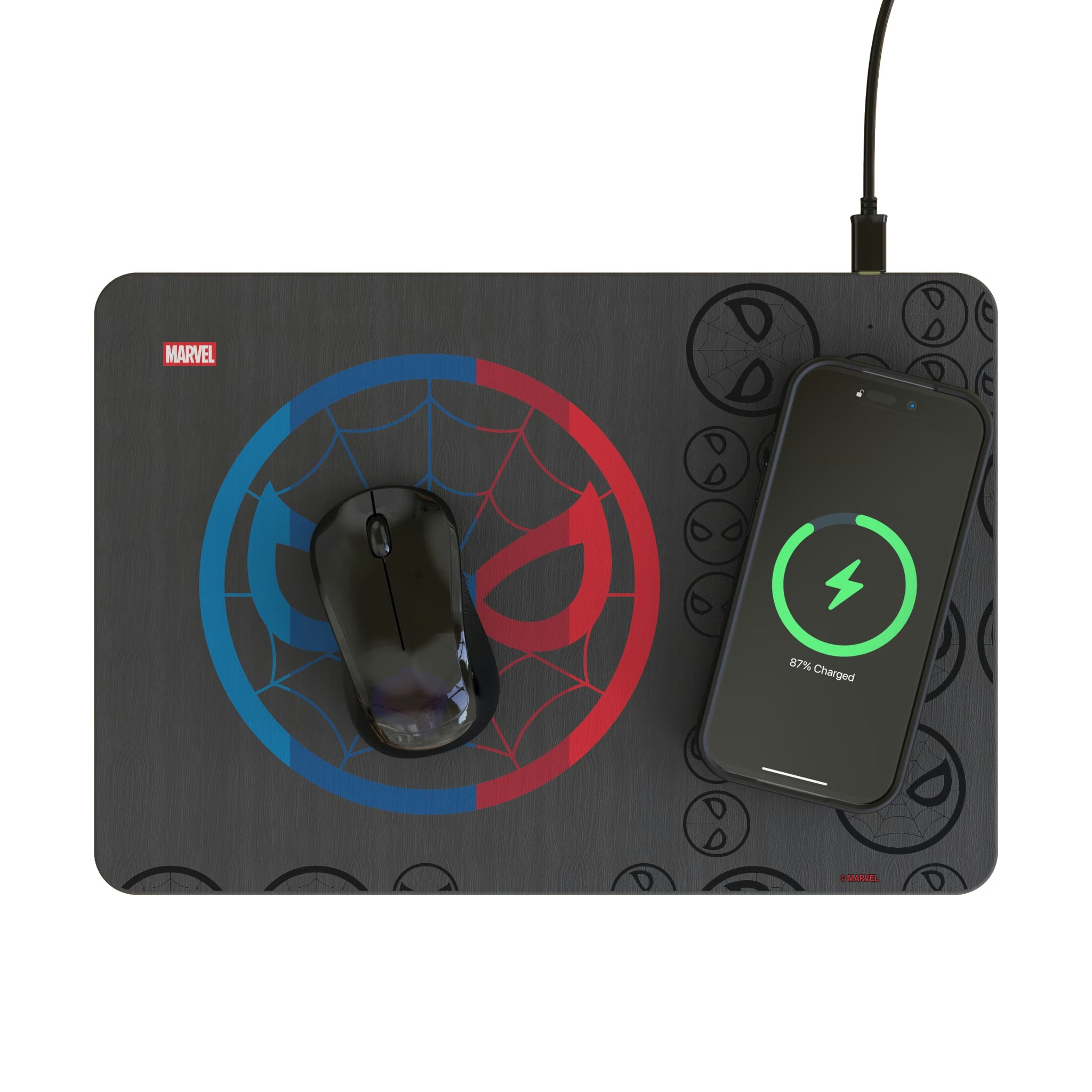 Marvel Spider-Man Sigil 15-Watt Wireless Charger and Mouse Pad - Lifestyle