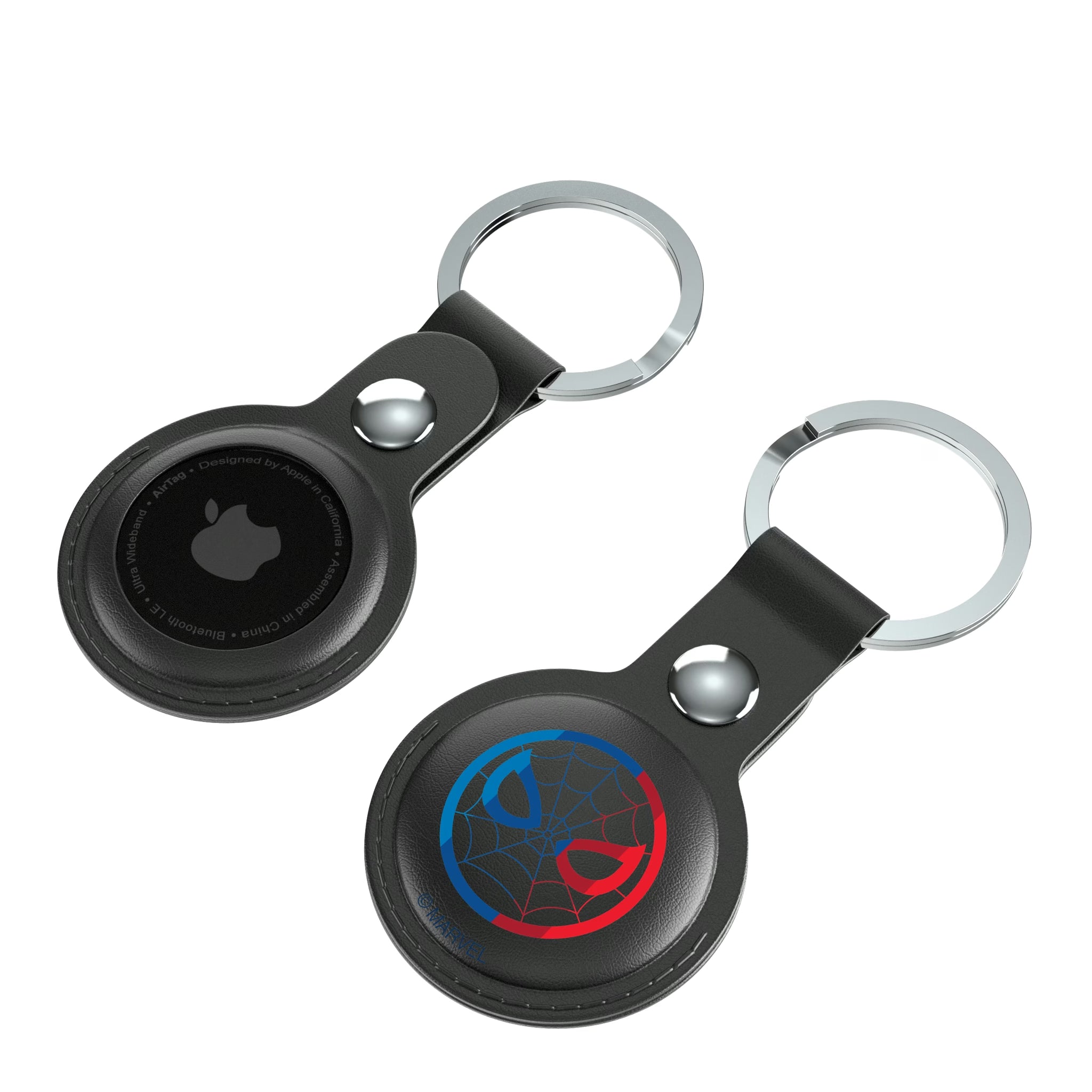 Marvel Spider-Man Sigil AirTag Black Airtag Holder 2-Pack - Isometric View