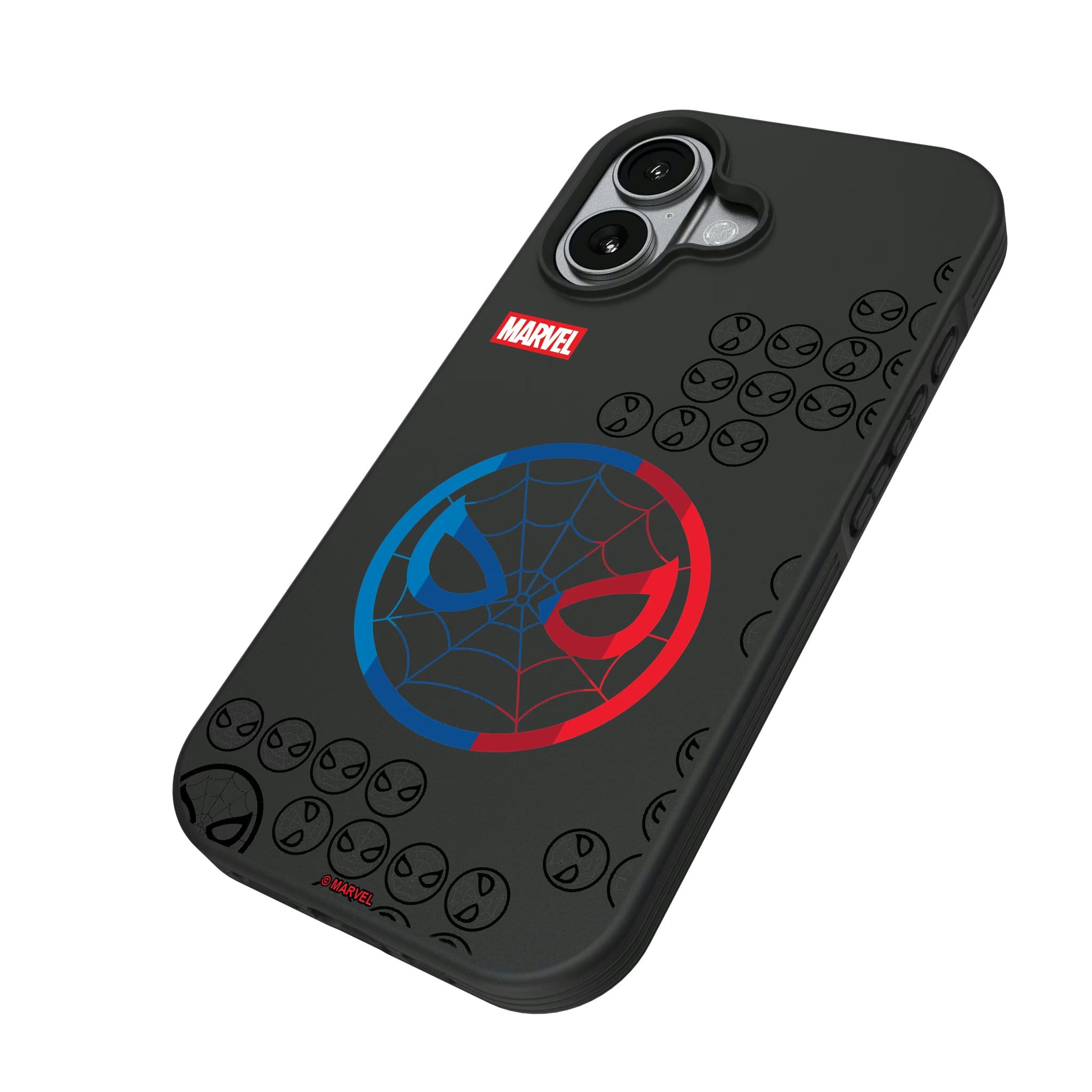 Marvel Spider-Man Sigil iPhone Bump Phone Case for Apple iPhone - Isometric View#Device_iPhone 17