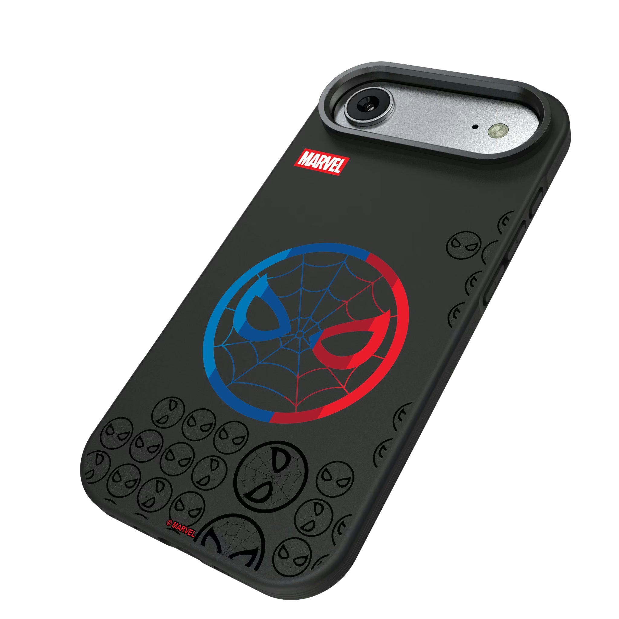 Marvel Spider-Man Sigil iPhone Bump Phone Case for Apple iPhone - Isometric View#Device_iPhone Air