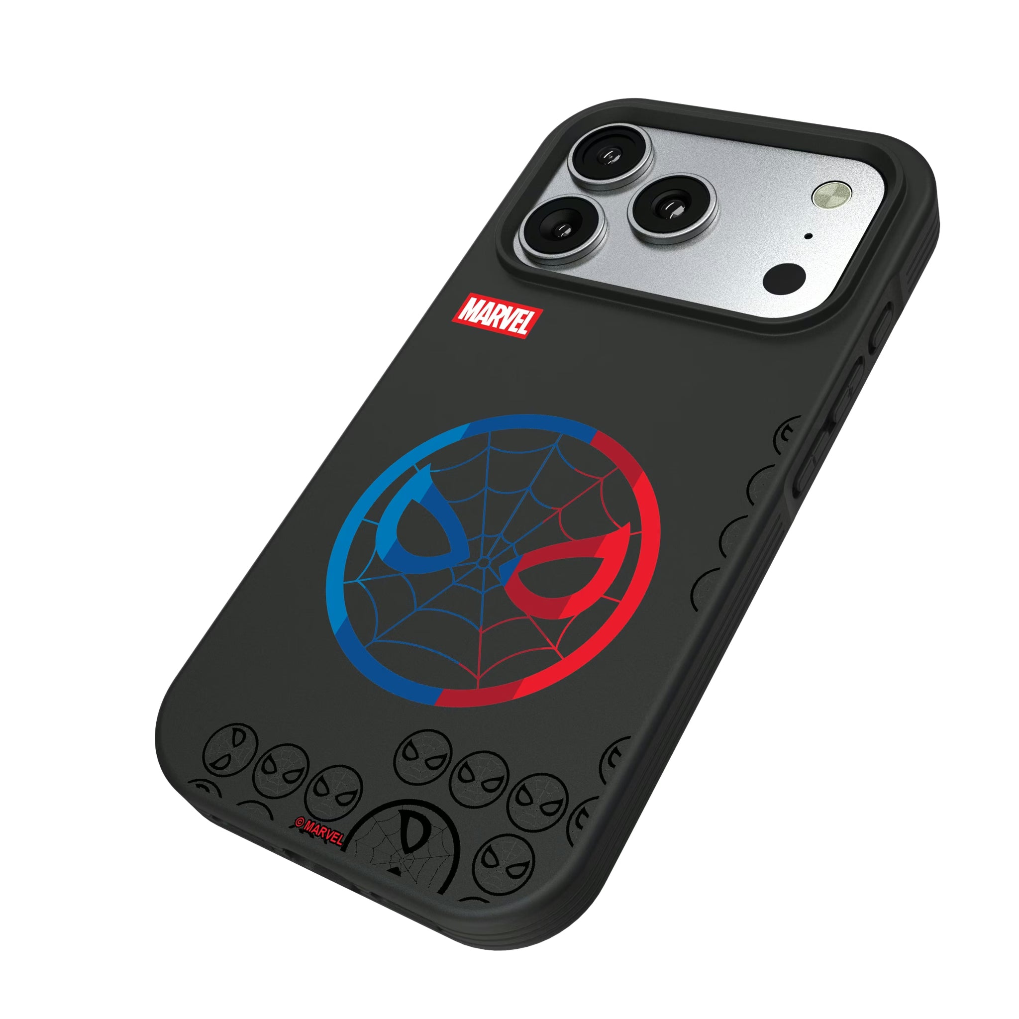 Marvel Spider-Man Sigil iPhone Bump Phone Case for Apple iPhone - Isometric View#Device_iPhone 17 Pro