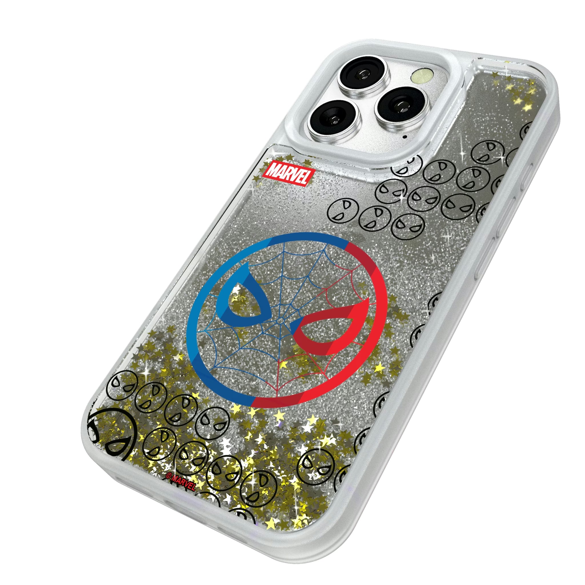 Marvel Spider-Man Sigil iPhone Glitter Phone Case for Apple iPhone - Isometric View#Device_iPhone 16 Pro