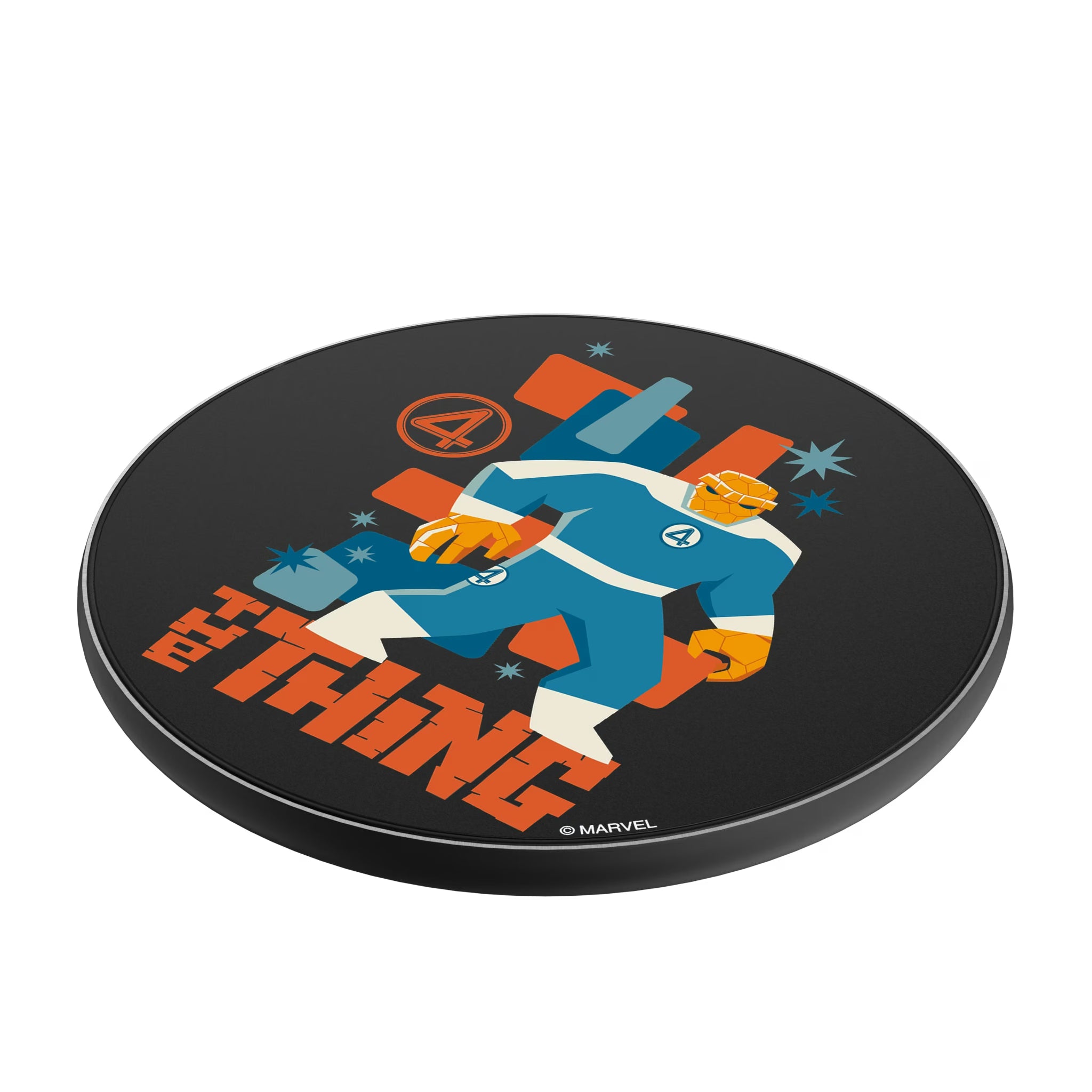 Marvel The Thing Badge 15-Watt Wireless Charger - Isometric View