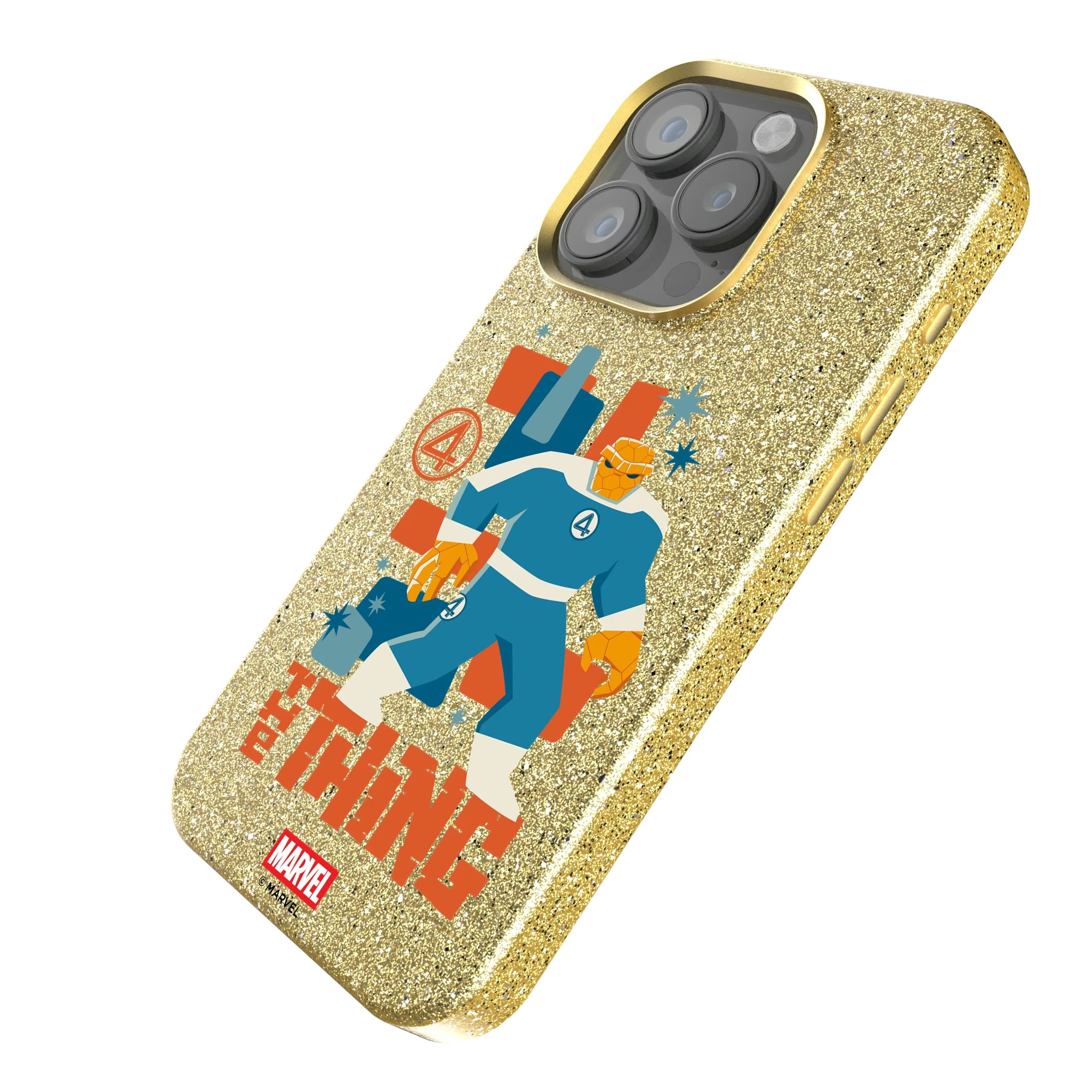 Marvel The Thing Badge iPhone Bling Phone Case for Apple iPhone - Isometric View