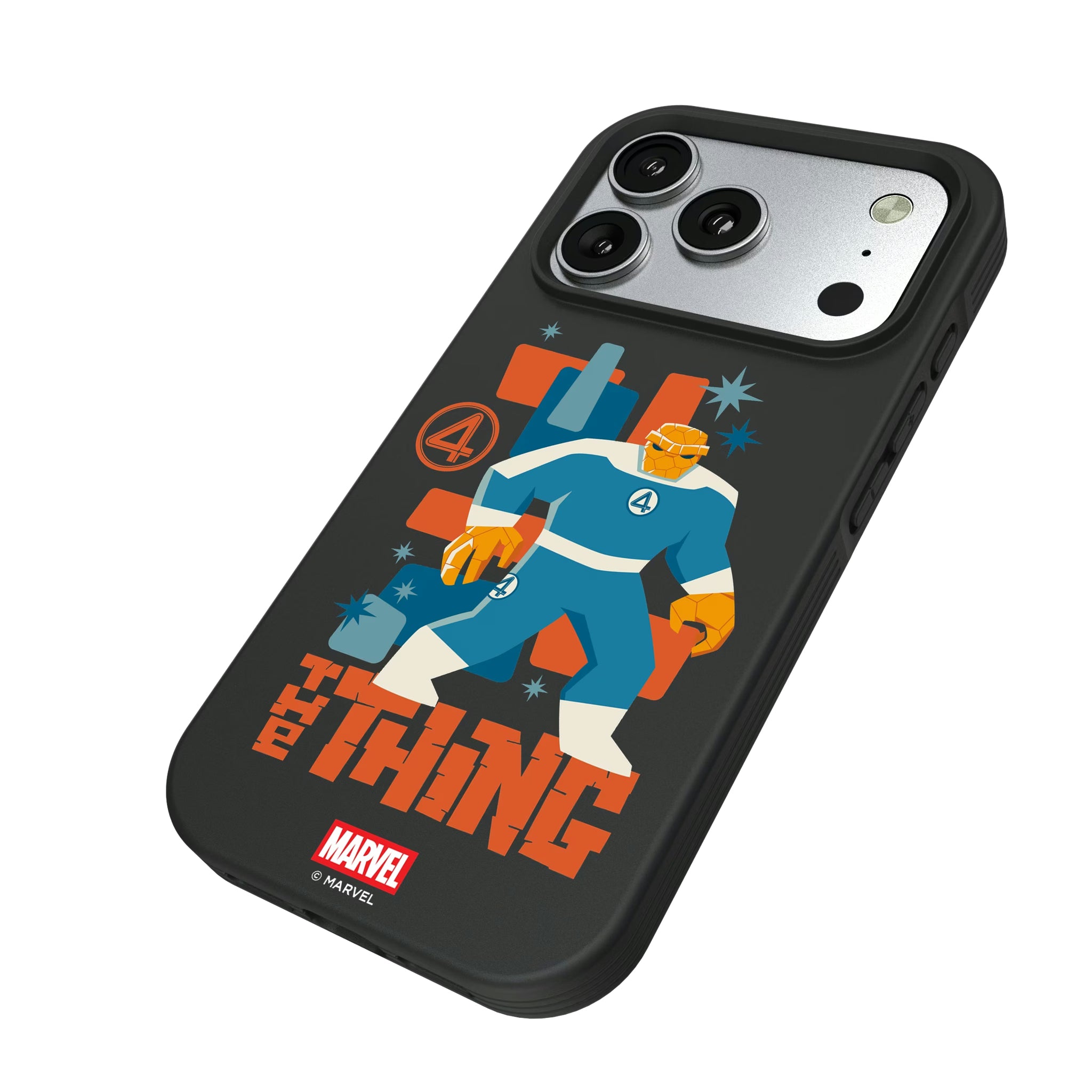 Marvel The Thing Badge iPhone Bump Phone Case for Apple iPhone - Isometric View#Device_iPhone 17 Pro