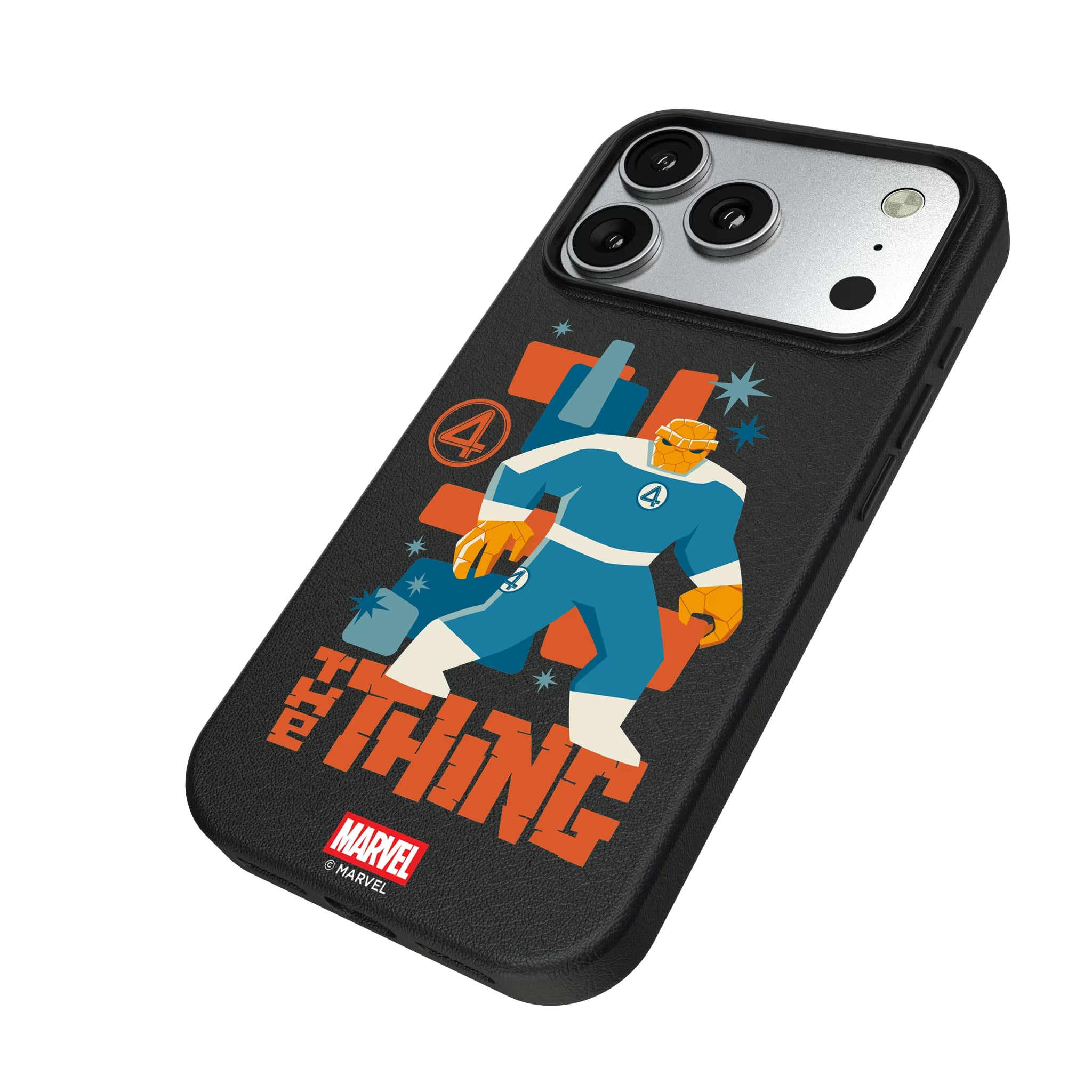 Marvel The Thing Badge iPhone MagSafe Compatible Phone Case for Apple iPhone - Isometric View#Device_iPhone 17 Pro