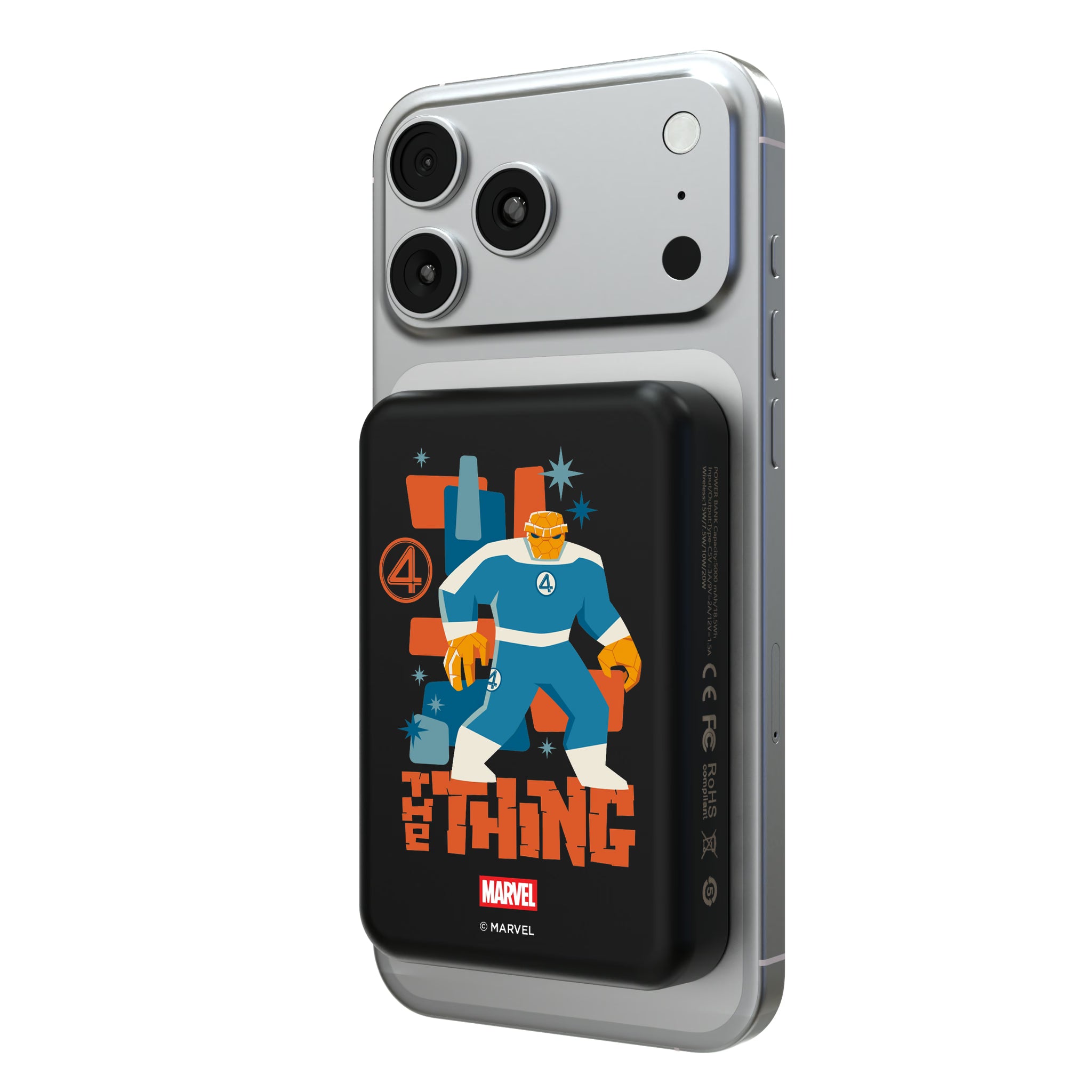 Marvel The Thing Badge Wireless Mag Power Bank