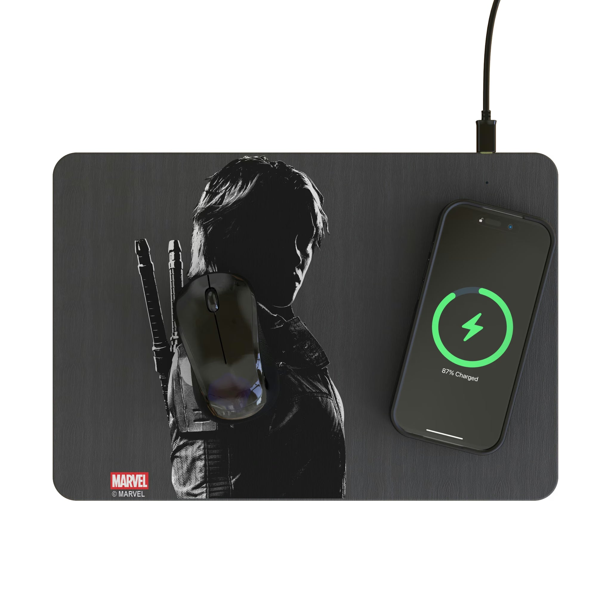 Marvel Thunderbolts Badge 15-Watt Wireless Charger and Mouse Pad - Lifestyle