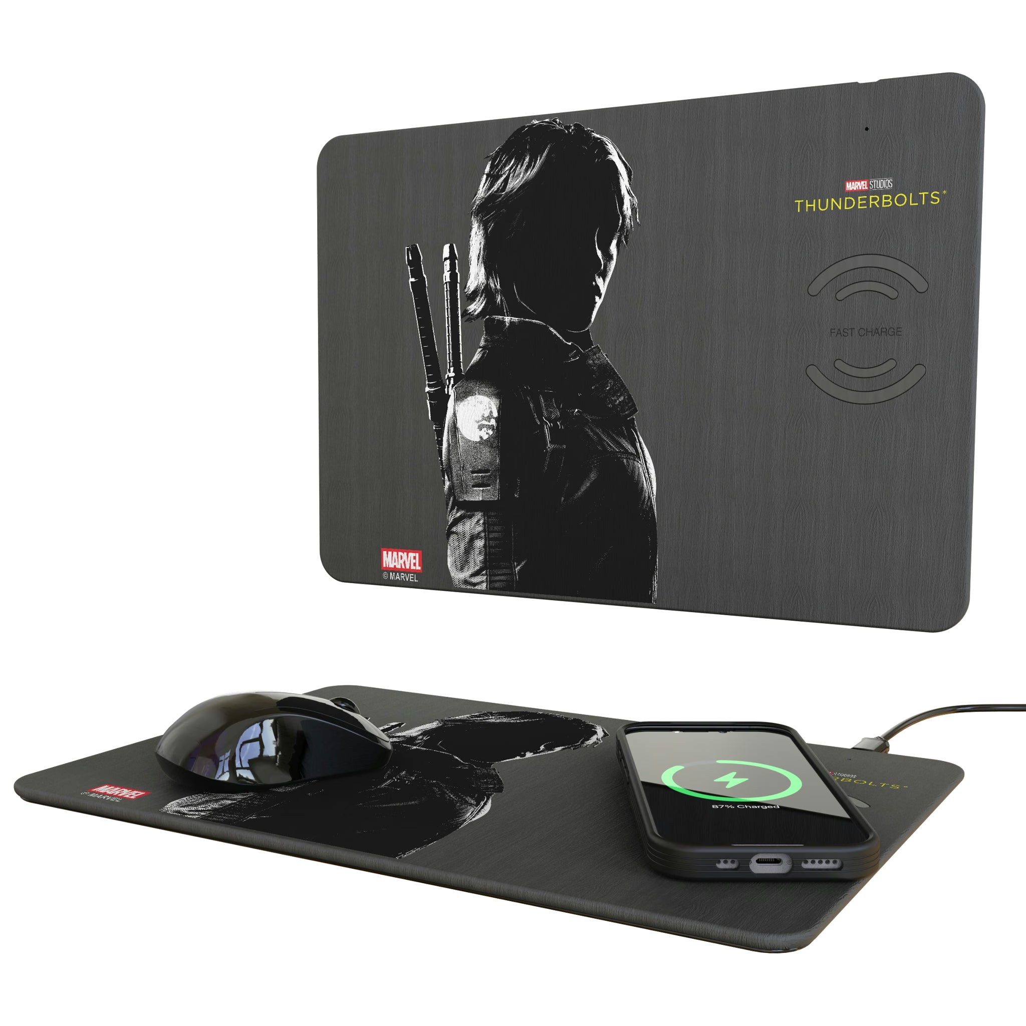 Marvel Thunderbolts Badge 15-Watt Wireless Charger and Mouse Pad
