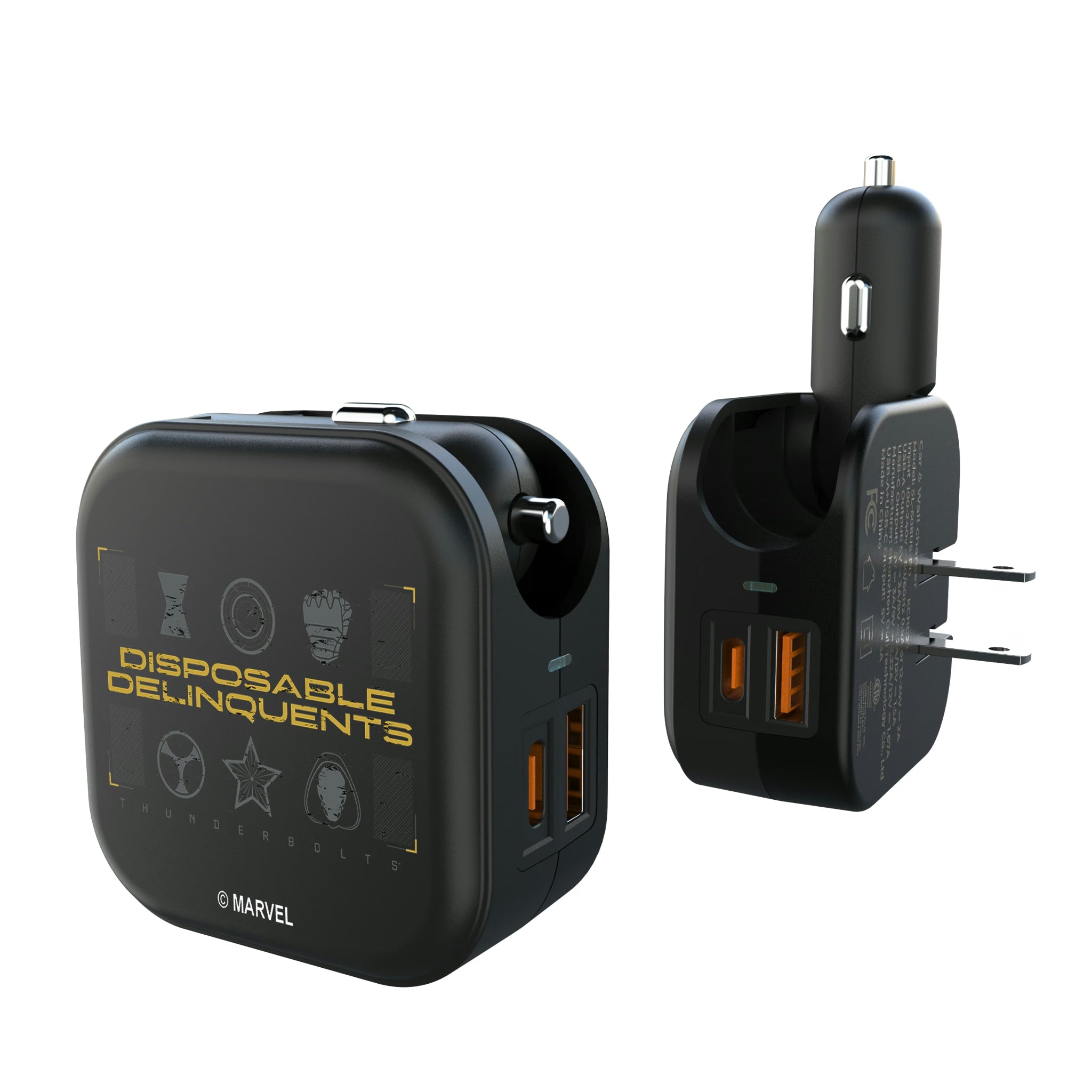 Marvel Thunderbolts Badge 2 in 1 USB A/C Charger