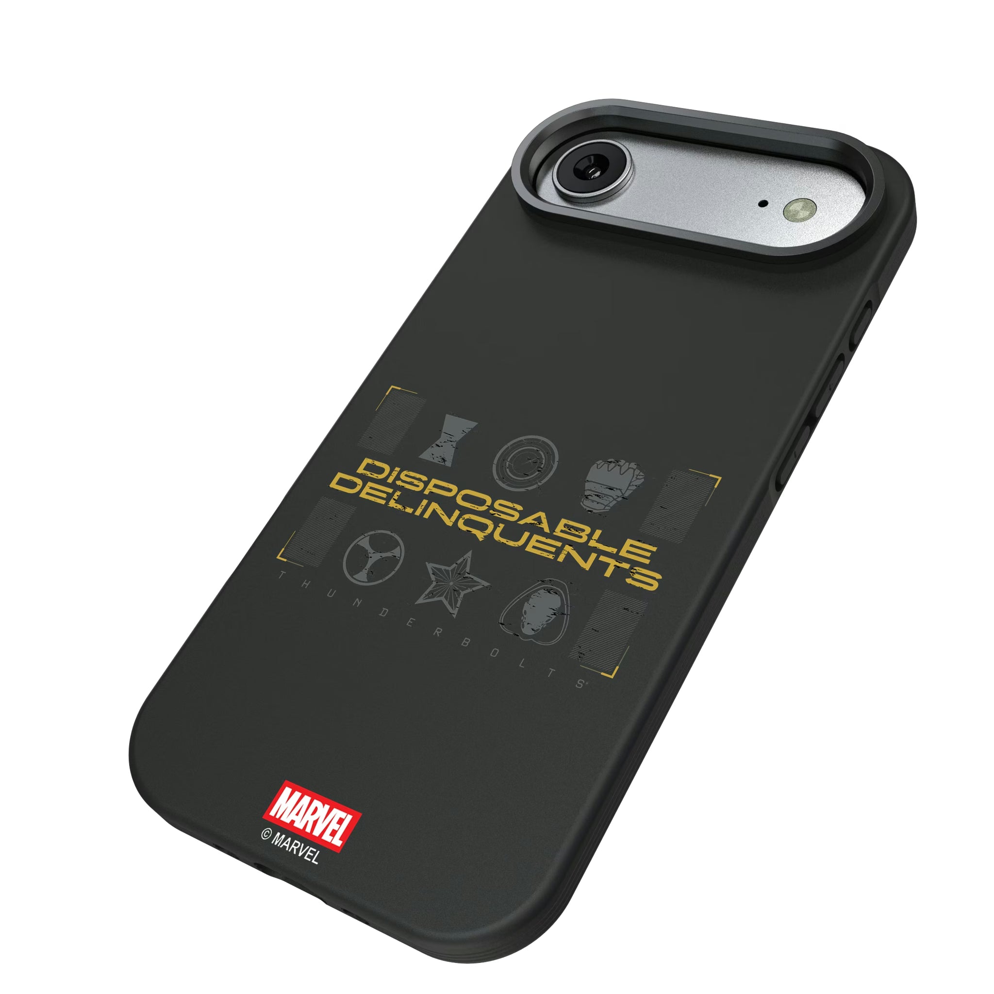 Marvel Thunderbolts Badge iPhone Bump Phone Case for Apple iPhone - Isometric View#Device_iPhone Air