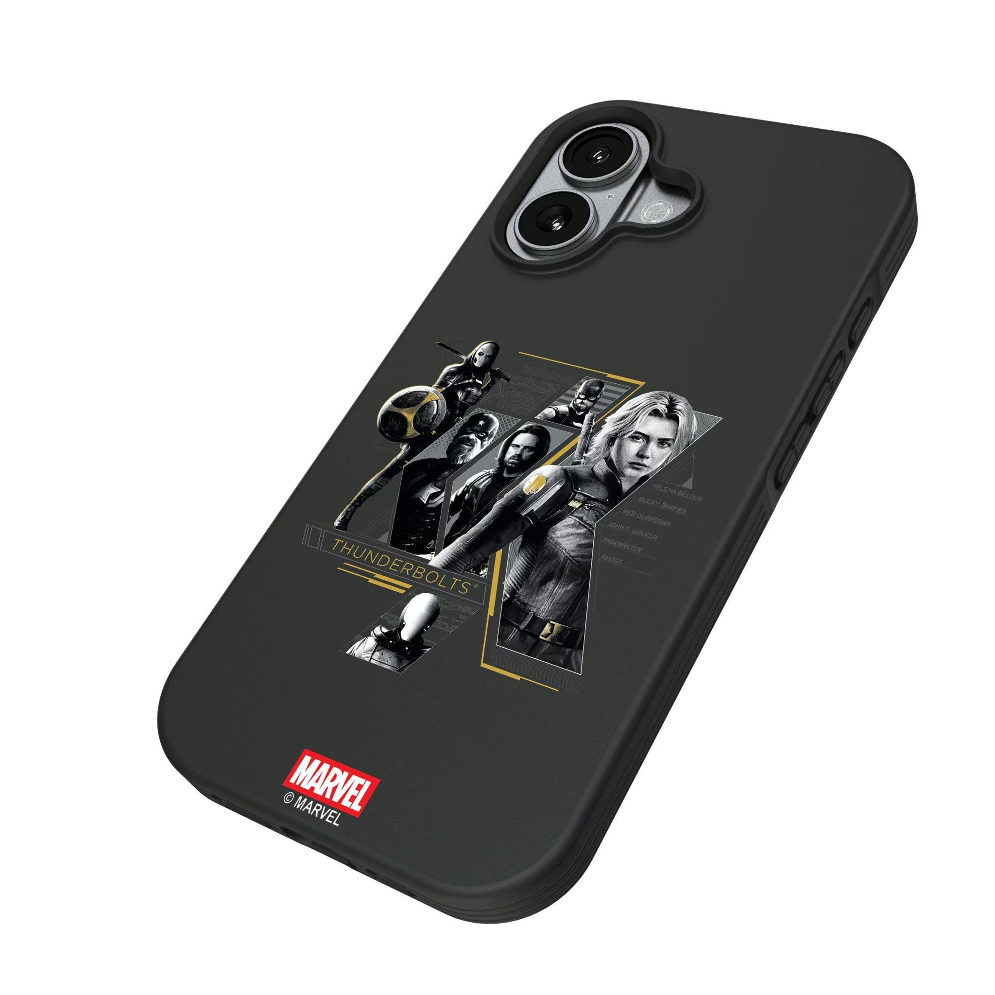 Marvel Thunderbolts Badge iPhone Bump Phone Case for Apple iPhone - Isometric View#Device_iPhone 17