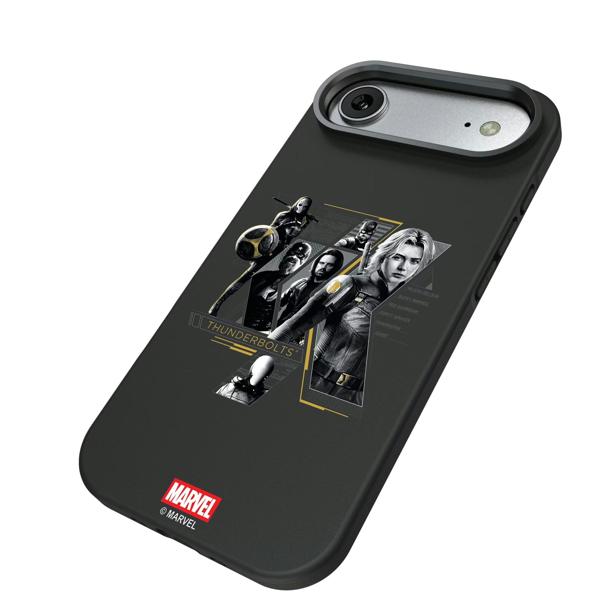 Marvel Thunderbolts Badge iPhone Bump Phone Case for Apple iPhone - Isometric View#Device_iPhone Air