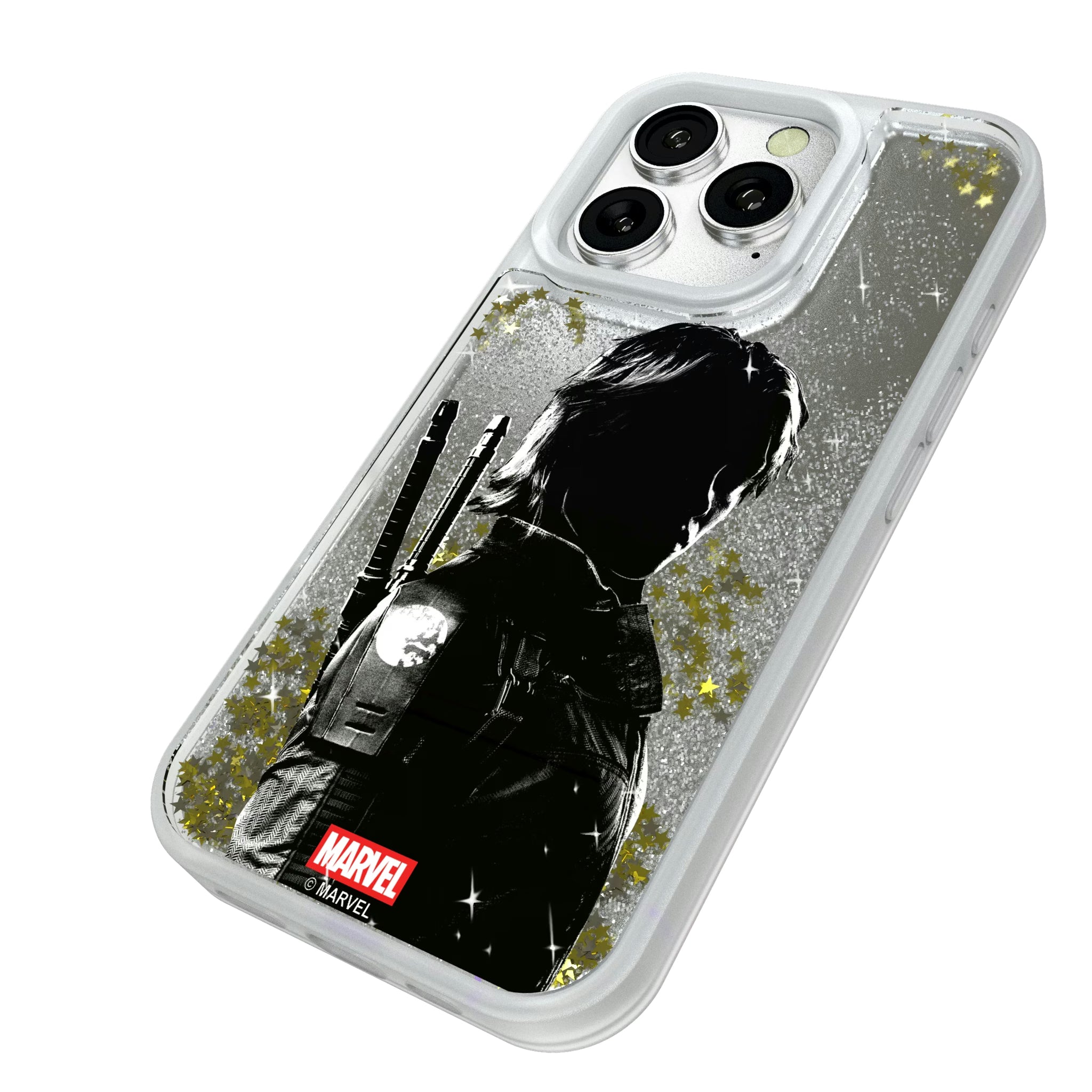 Marvel Thunderbolts Badge iPhone Glitter Phone Case for Apple iPhone - Isometric View#Device_iPhone 16 Pro