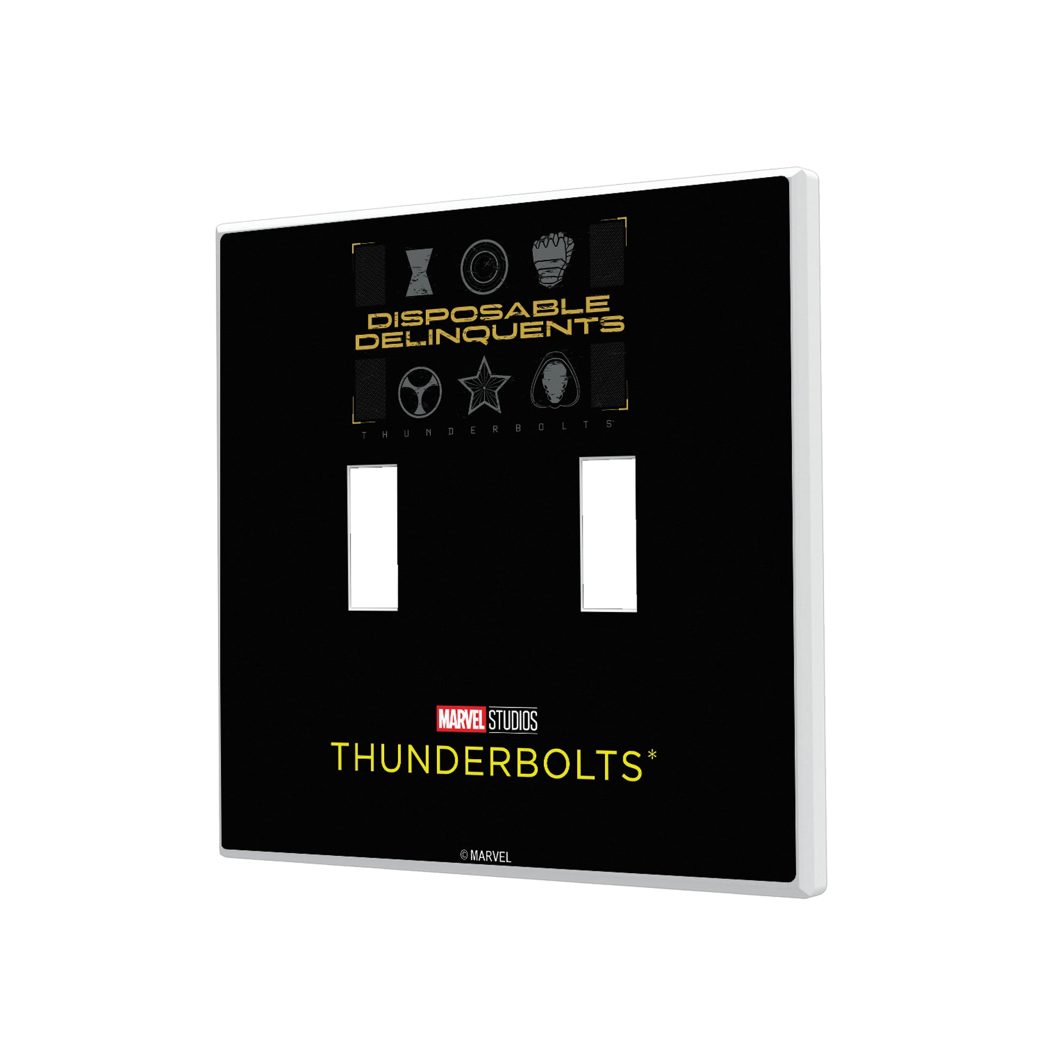 Marvel Thunderbolts Badge Hidden-Screw Light Switch Plate#Style_Double Toggle