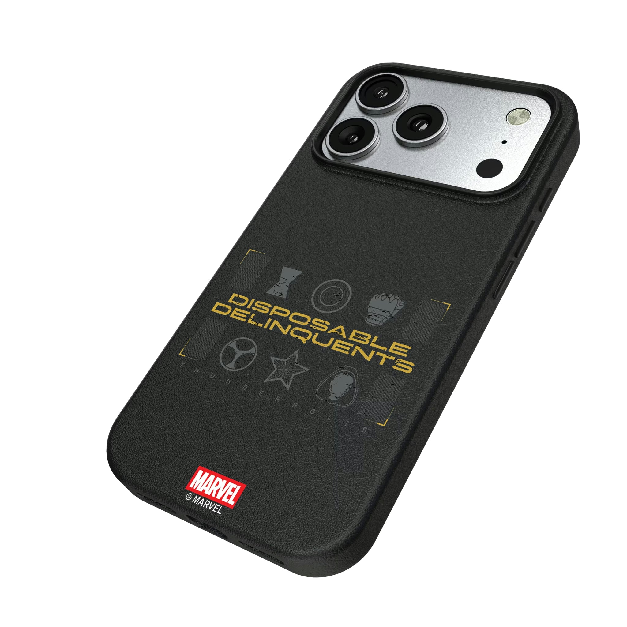 Marvel Thunderbolts Badge iPhone MagSafe Compatible Phone Case for Apple iPhone - Isometric View#Device_iPhone 17 Pro