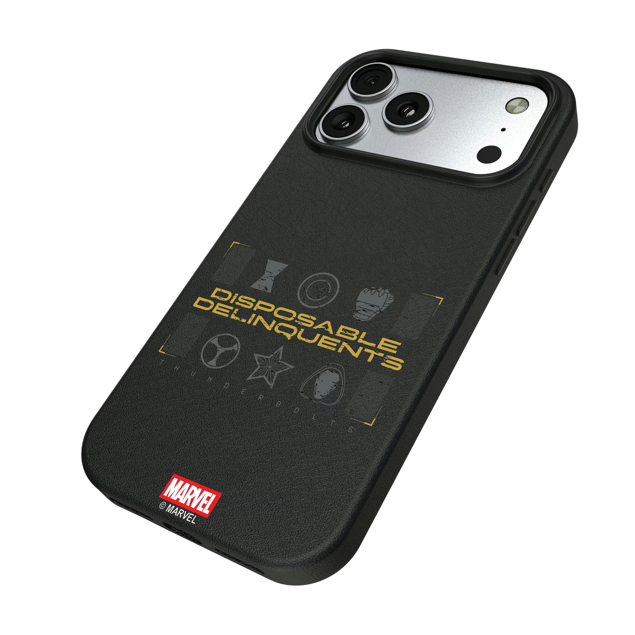 Marvel Thunderbolts Badge iPhone MagSafe Compatible Phone Case for Apple iPhone - Isometric View#Device_iPhone 17 Pro Max