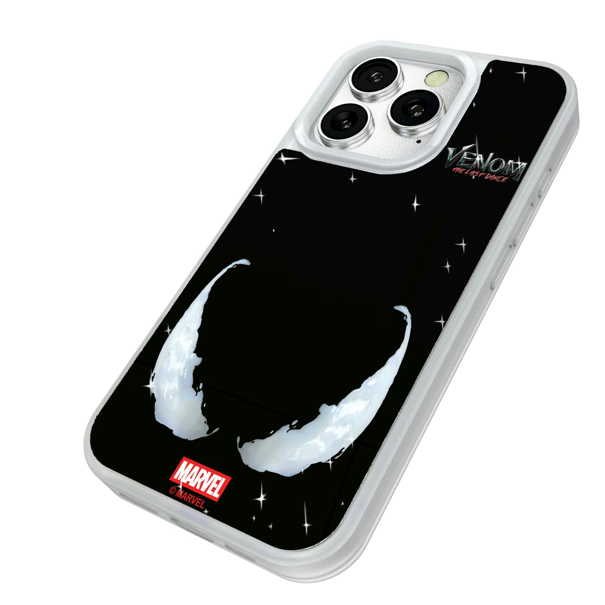 Marvel Venom Badge iPhone Glitter Phone Case for Apple iPhone - Isometric View#Device_iPhone 16 Pro