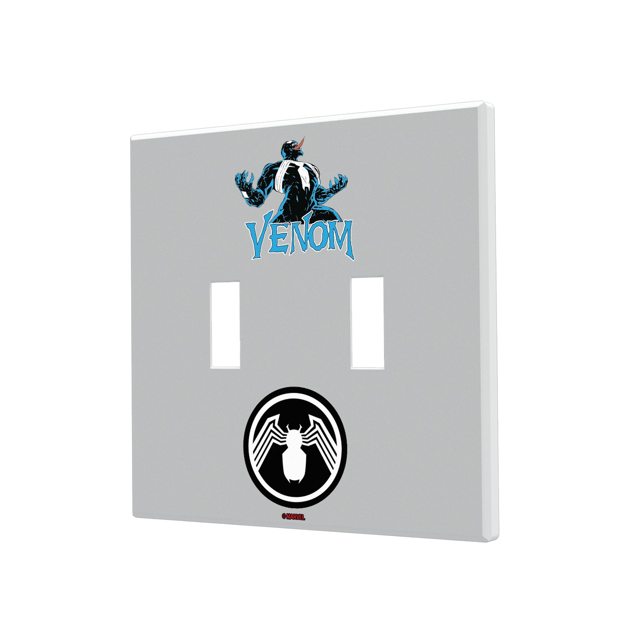 Marvel Venom Badge Hidden-Screw Light Switch Plate#Style_Double Toggle