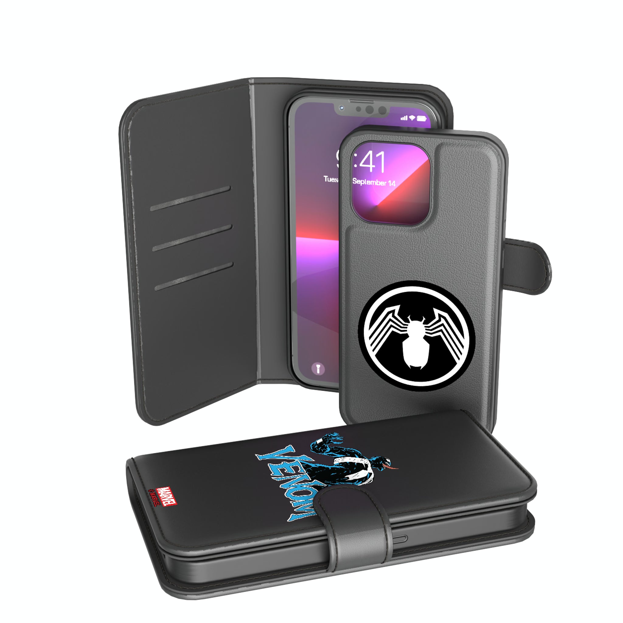 Marvel Venom Badge iPhone Wallet Phone Case for Apple iPhone