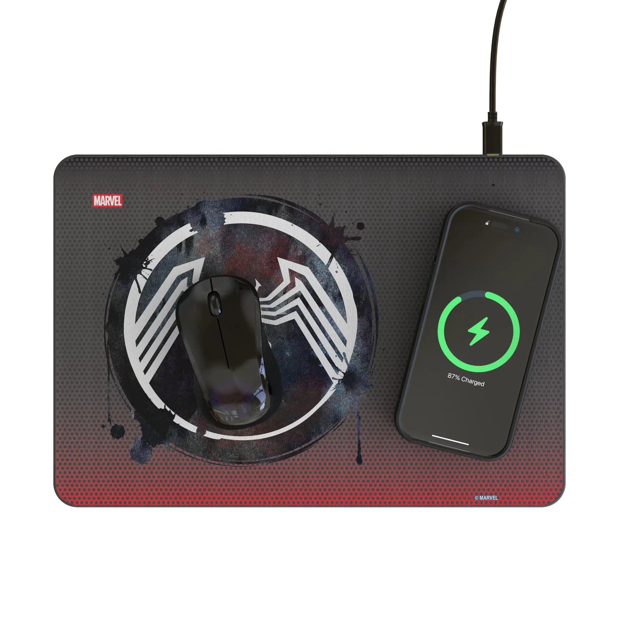 Marvel Venom Grid 15-Watt Wireless Charger and Mouse Pad - Lifestyle
