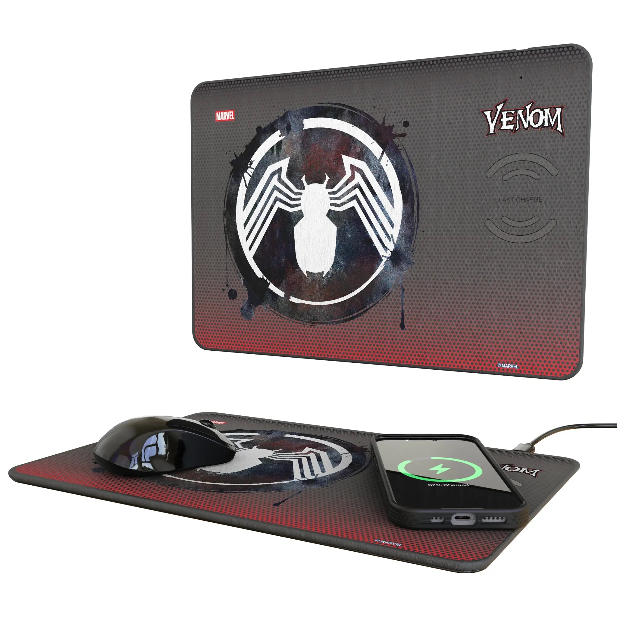 Marvel Venom Grid 15-Watt Wireless Charger and Mouse Pad