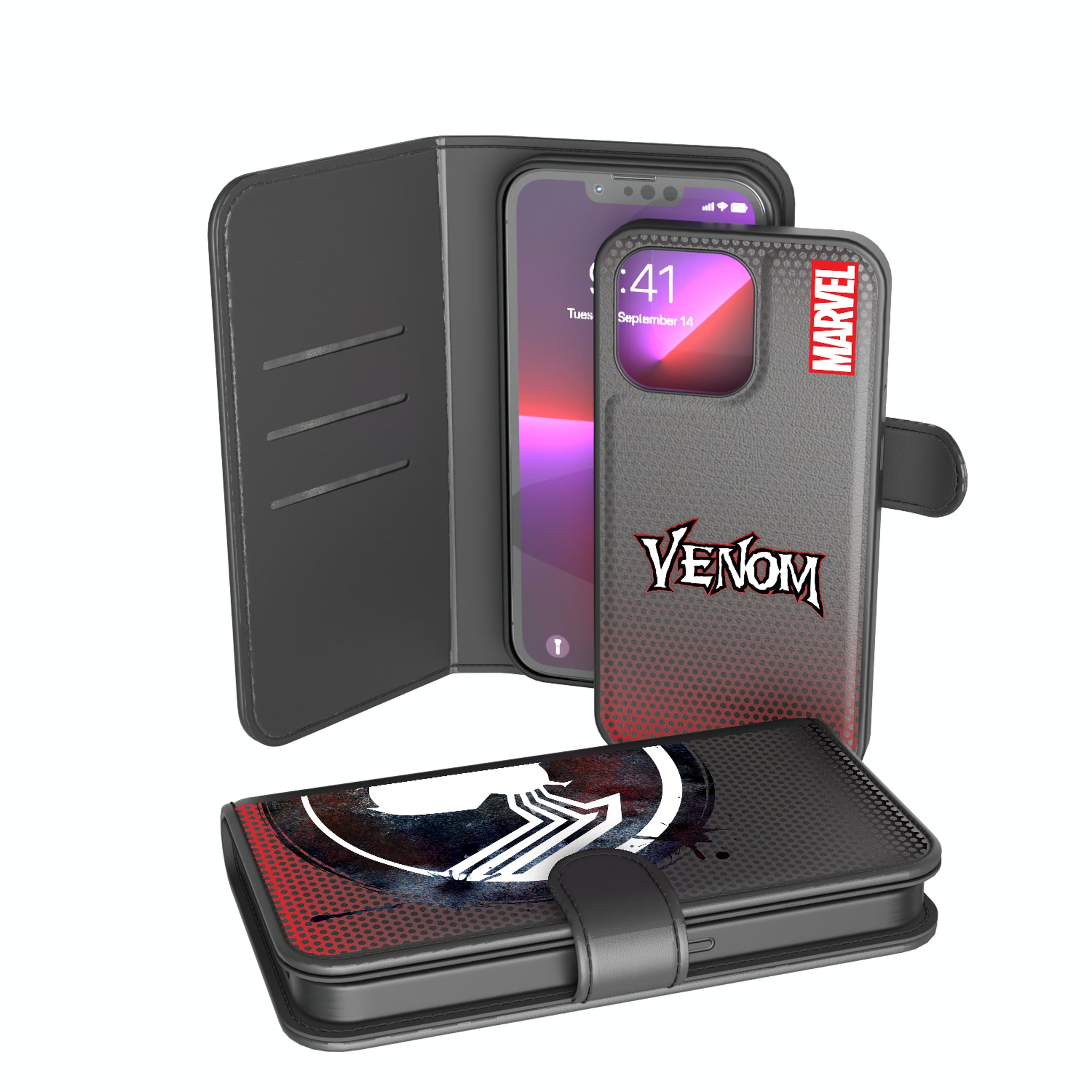 Marvel Venom Grid iPhone Wallet Phone Case for Apple iPhone