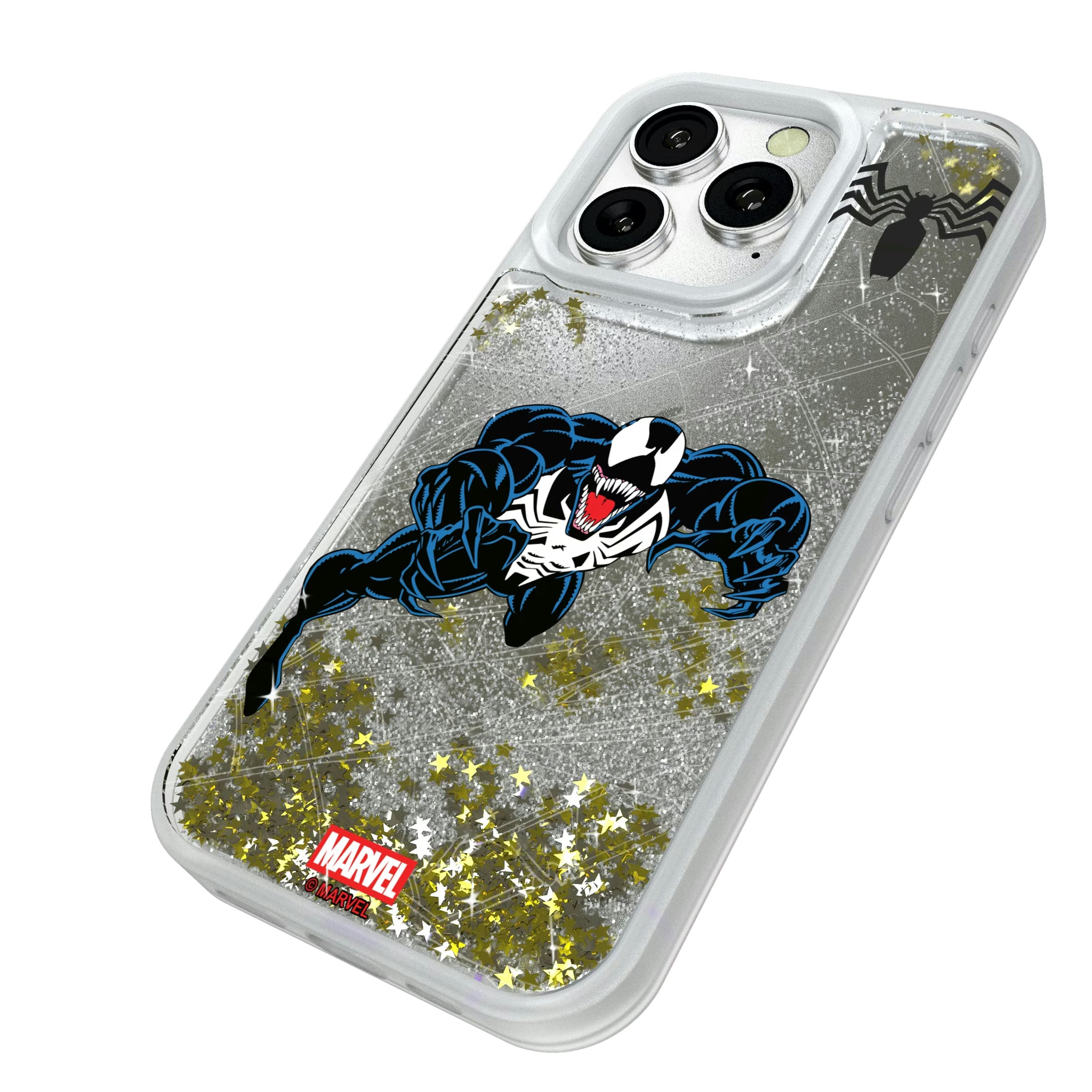 Marvel Venom MechLine iPhone Glitter Phone Case for Apple iPhone - Isometric View#Device_iPhone 16 Pro