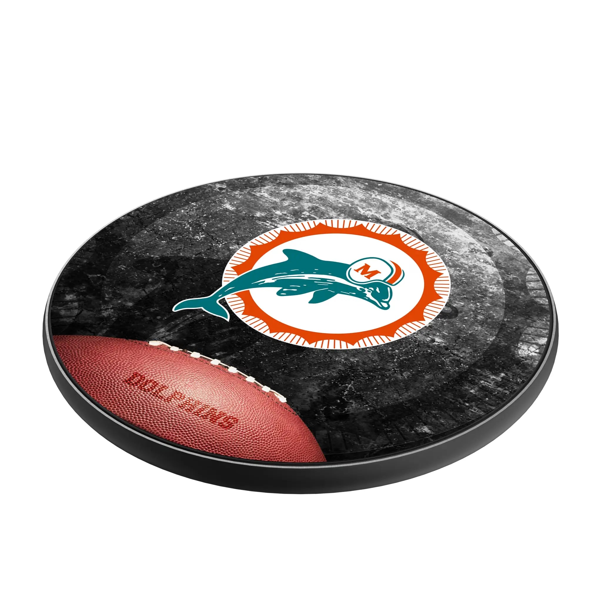 Miami Dolphins 1966-1973 Historic Collection Legendary 15-Watt Wireless Charger - Isometric View